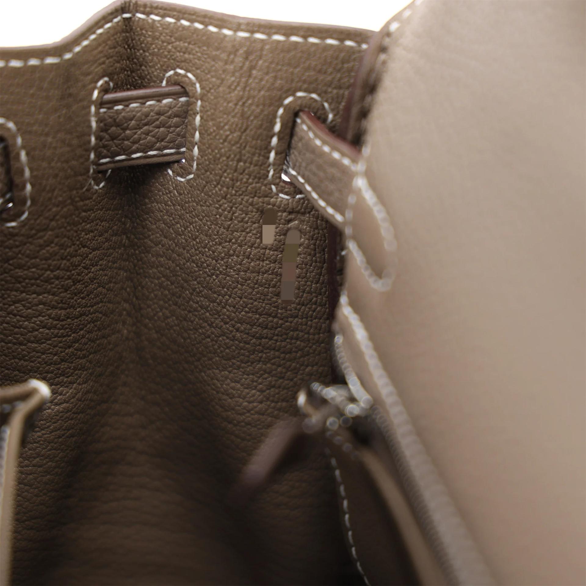 Brand New ( Rank N ) HERMÈS Kelly 25 Etoupe (18) Togo Palladium hardware K (2025) - 16