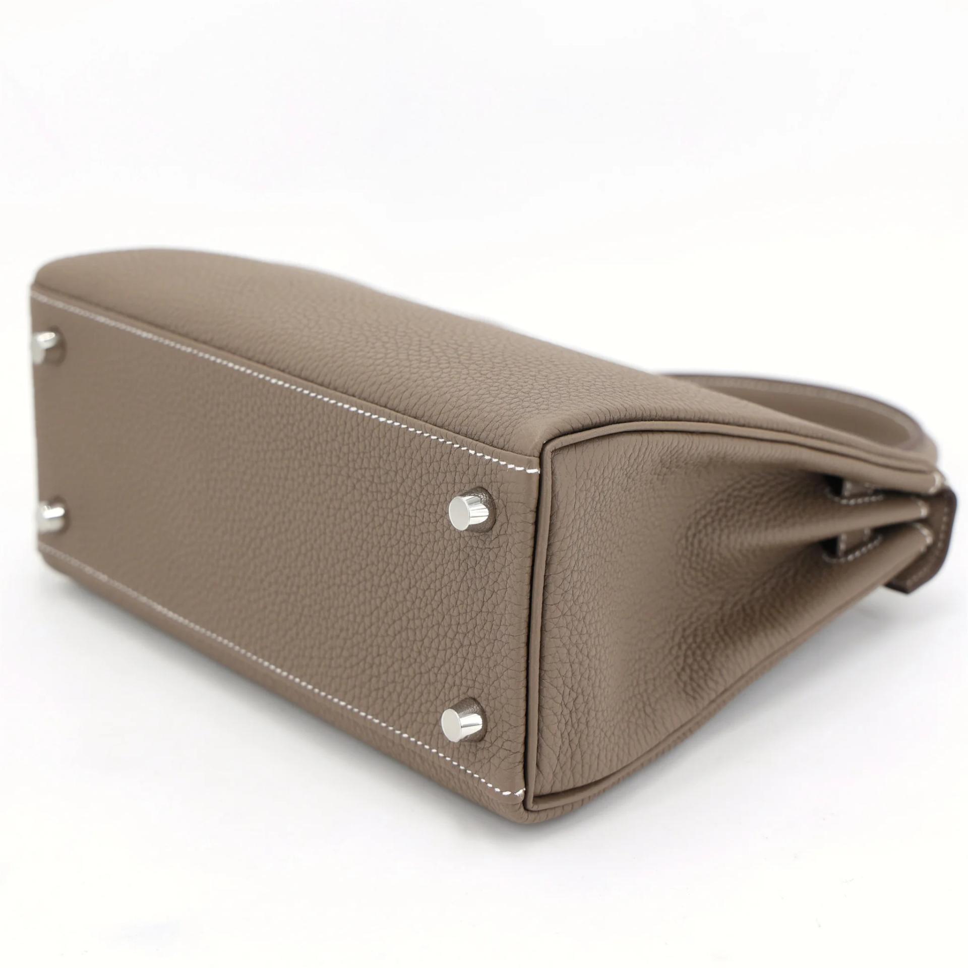 Brand New ( Rank N ) HERMÈS Kelly 25 Etoupe (18) Togo Palladium hardware K (2025) - 7