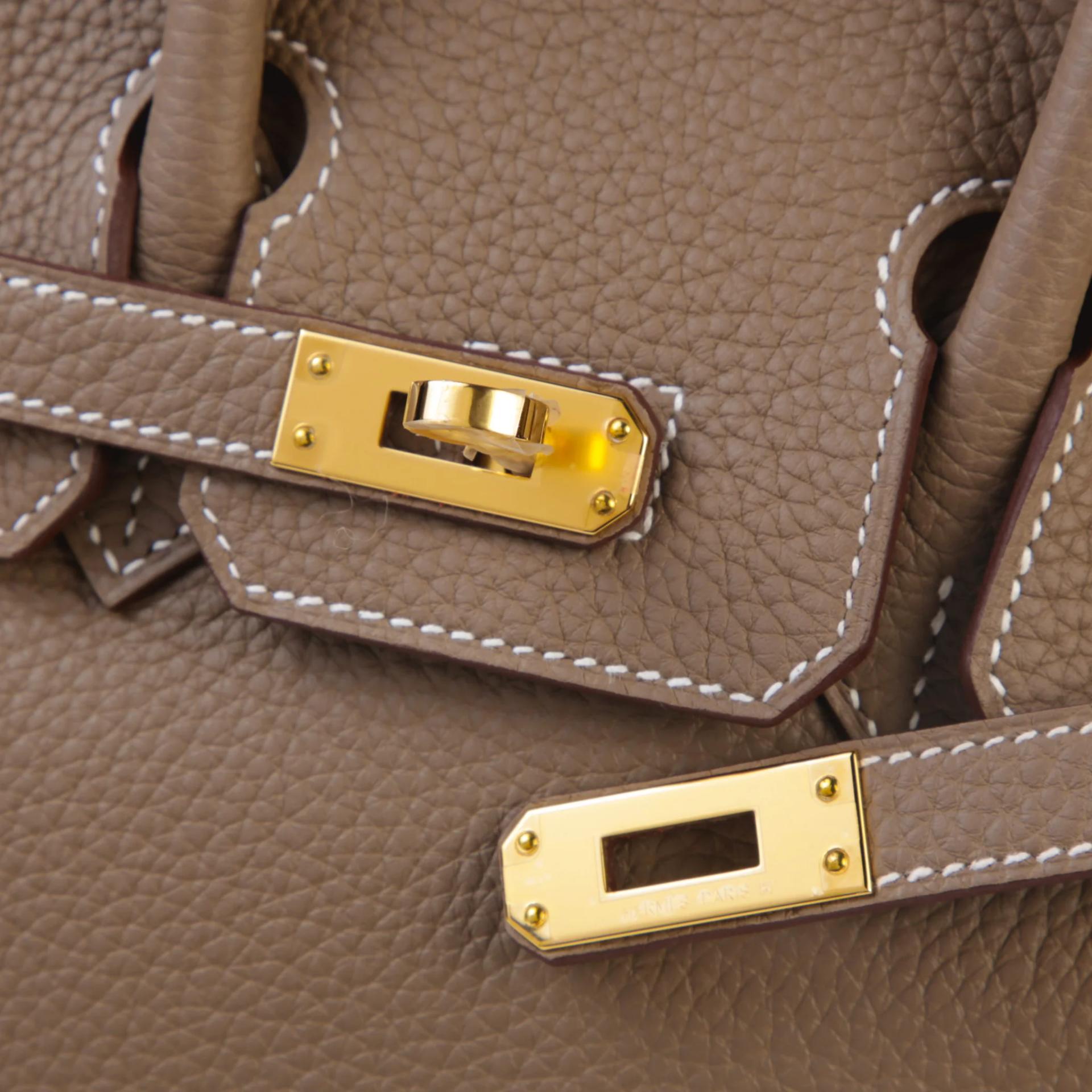 Brand New ( Rank N ) HERMÈS Birkin 25 Etoupe (18) Togo Gold hardware G (2026) - 8