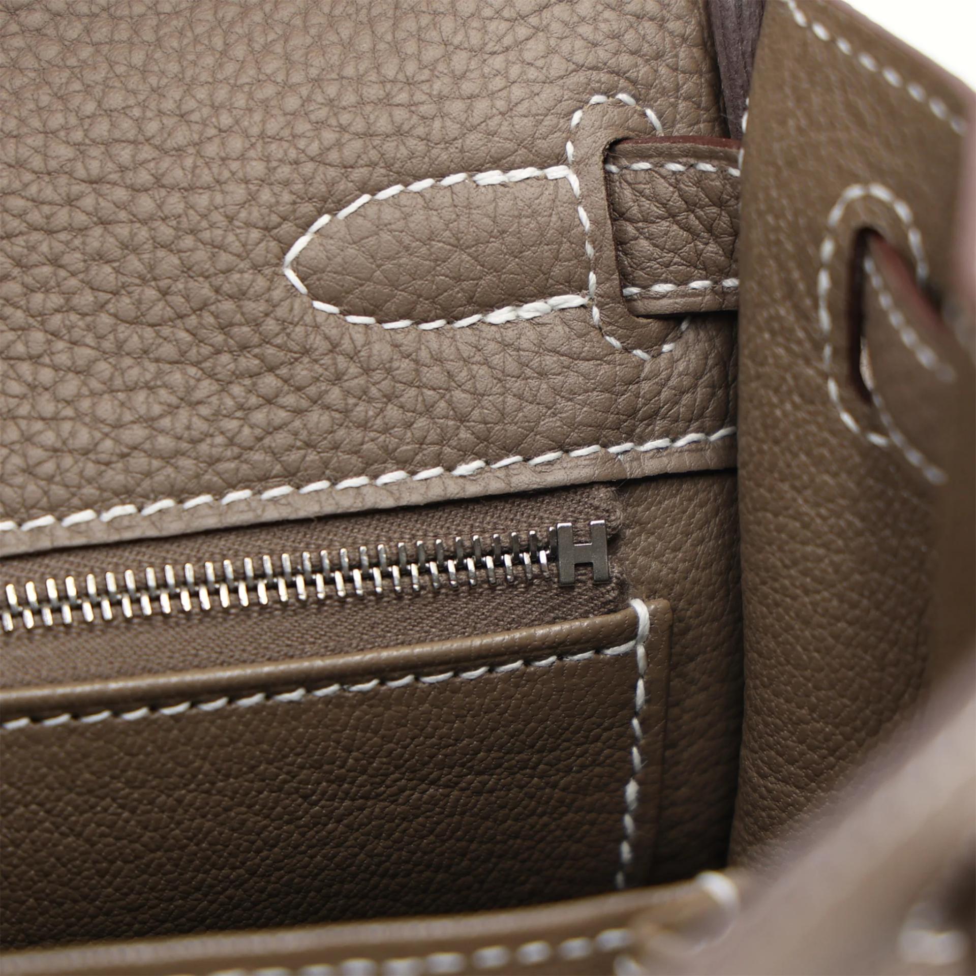 Brand New ( Rank N ) HERMÈS Kelly 25 Etoupe (18) Togo Palladium hardware K (2025) - 15