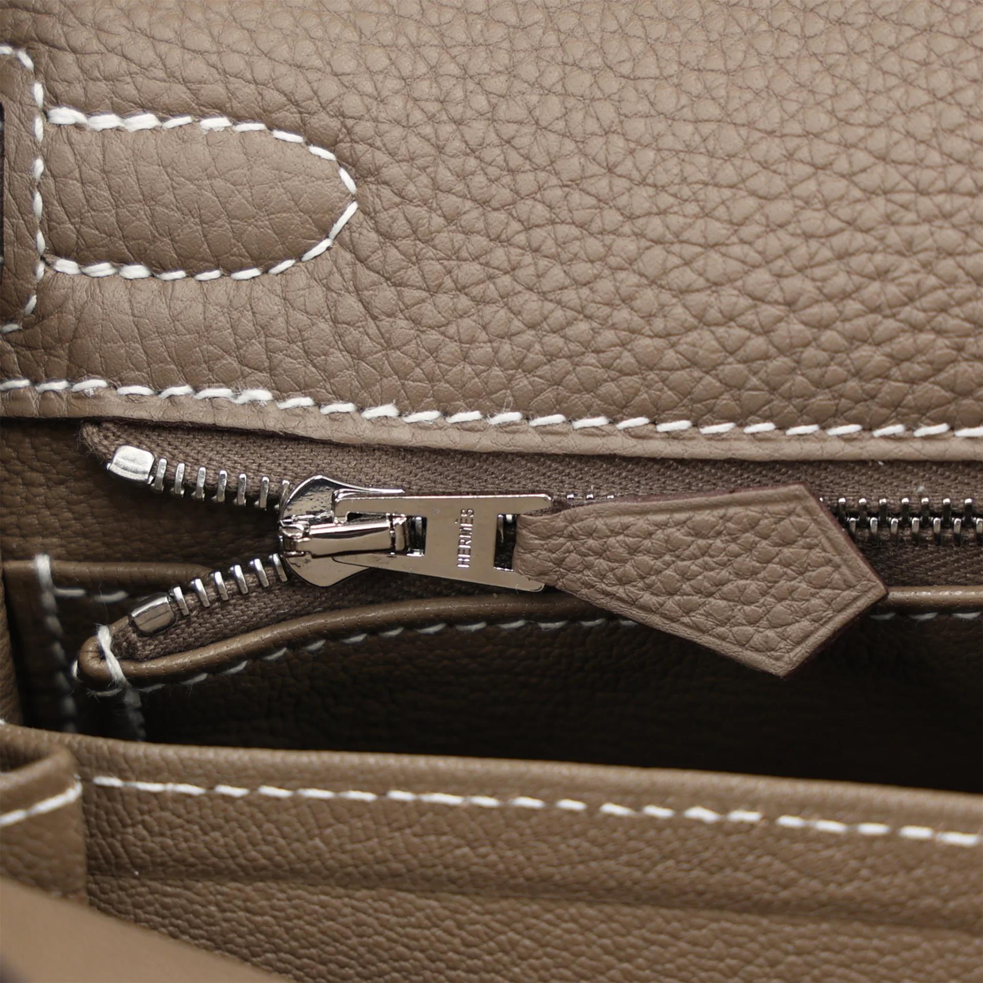 Brand New ( Rank N ) HERMÈS Kelly 25 Etoupe (18) Togo Palladium hardware K (2025) - 14