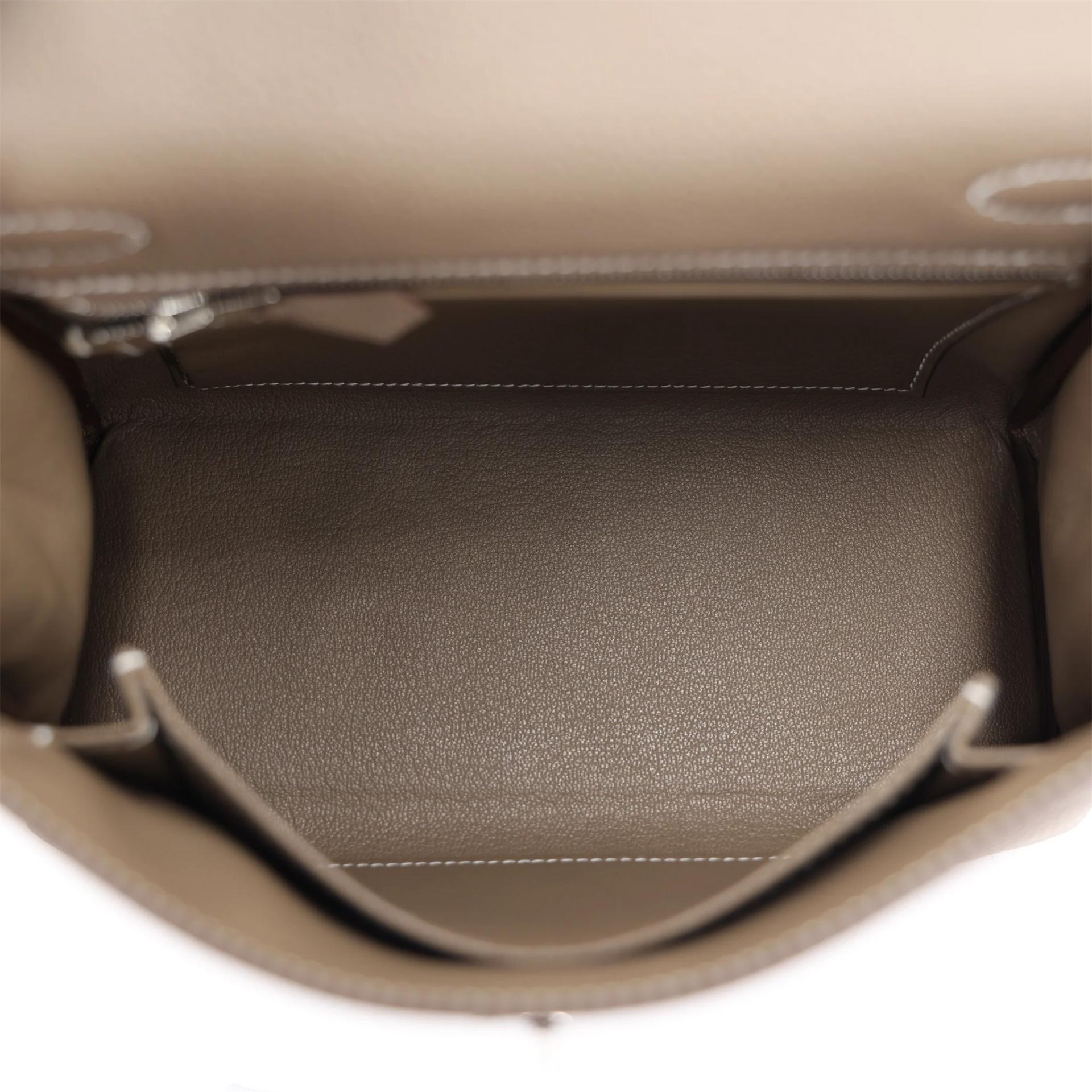 Brand New ( Rank N ) HERMÈS Kelly 25 Etoupe (18) Togo Palladium hardware K (2025) - 11
