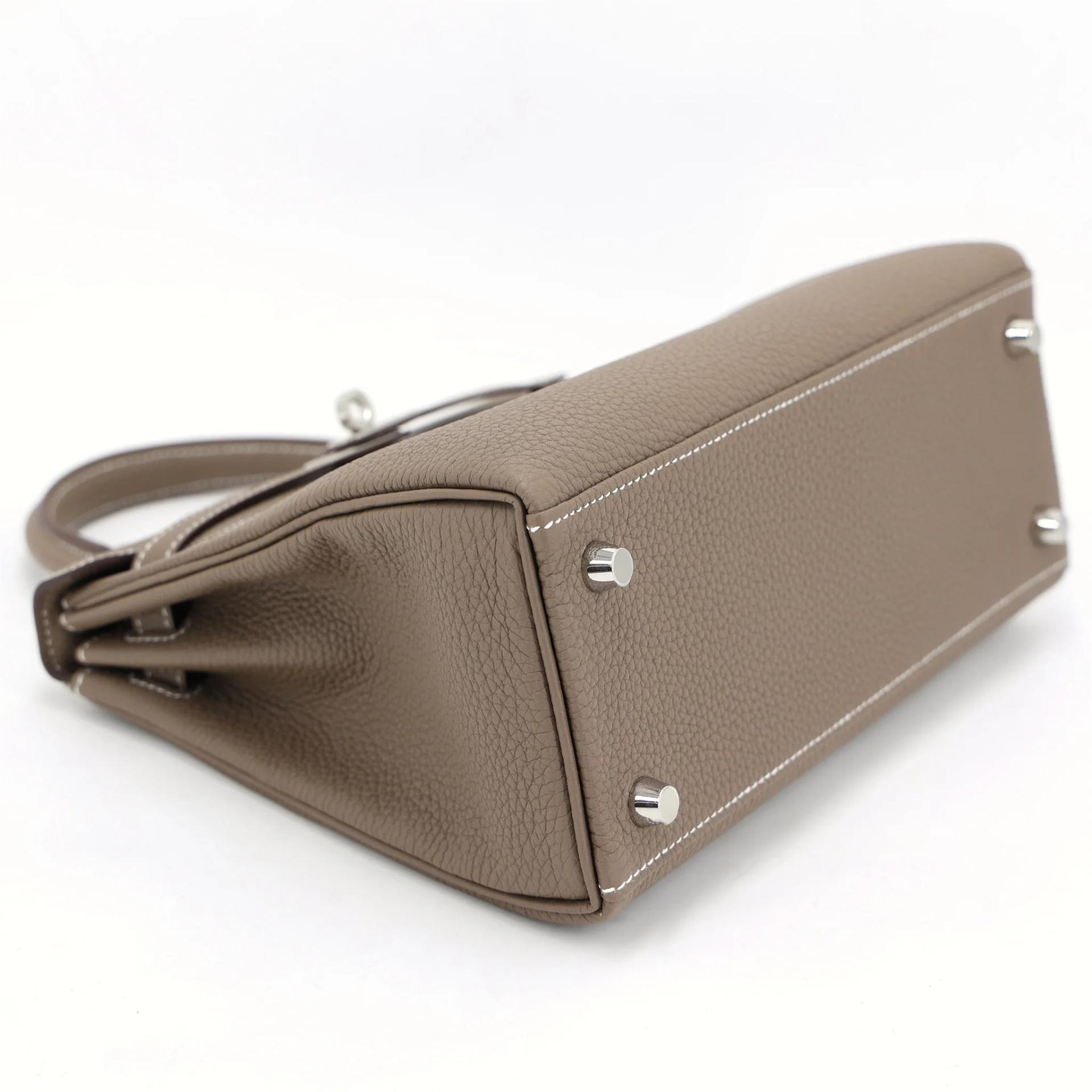Brand New ( Rank N ) HERMÈS Kelly 25 Etoupe (18) Togo Palladium hardware K (2025) - 4