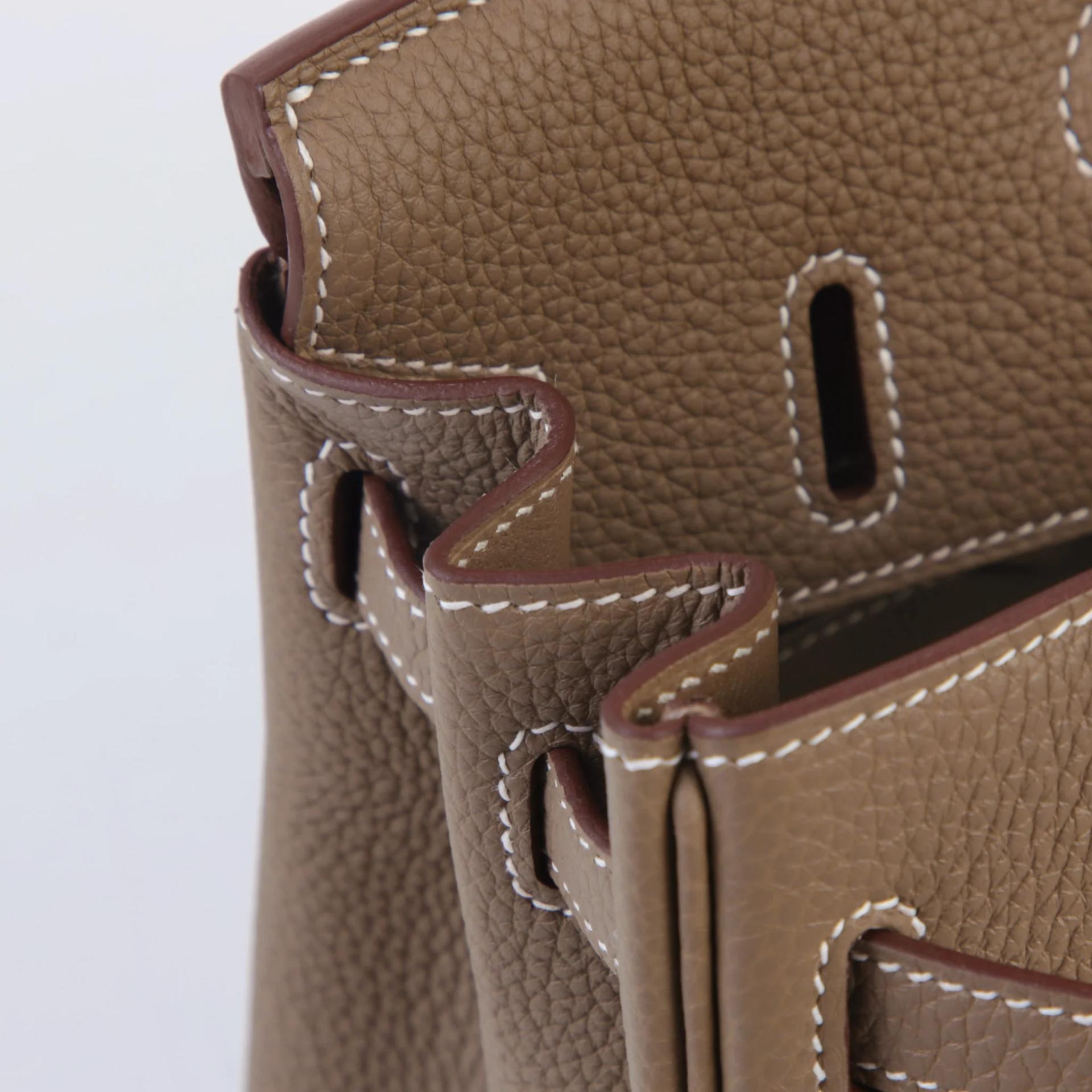 Brand New ( Rank N ) HERMÈS Birkin 25 Etoupe (18) Togo Gold hardware G (2026) - 12