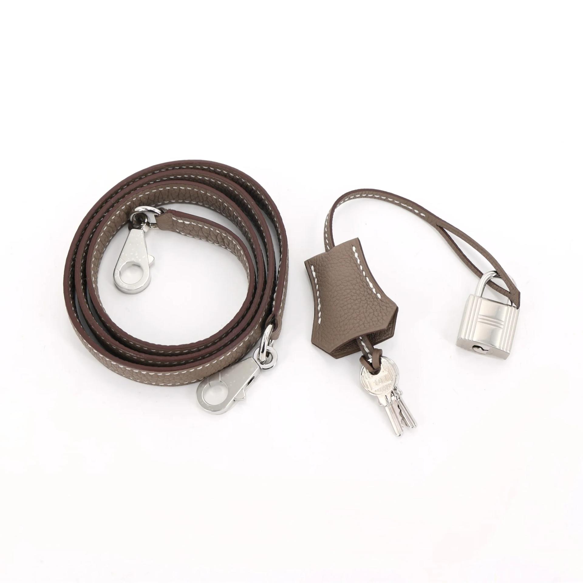 Brand New ( Rank N ) HERMÈS Kelly 25 Etoupe (18) Togo Palladium hardware K (2025) - 17