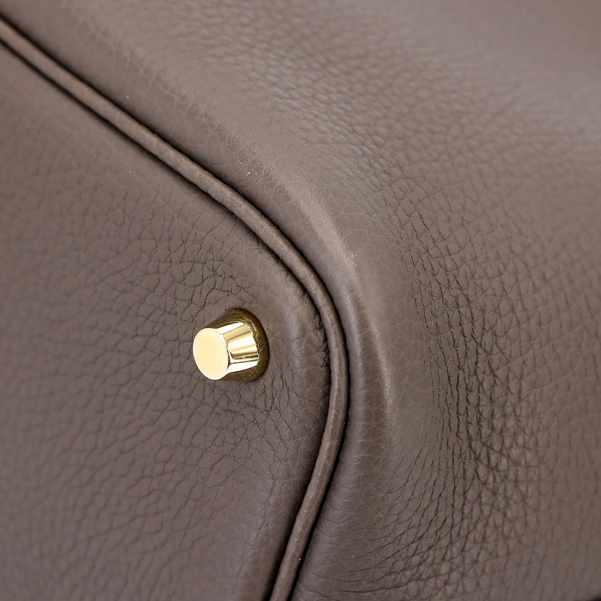 Very Good ( Rank A) HERMÈS Picotin Lock PM Etain (8F) Clemence Gold hardware D (2019) - 13