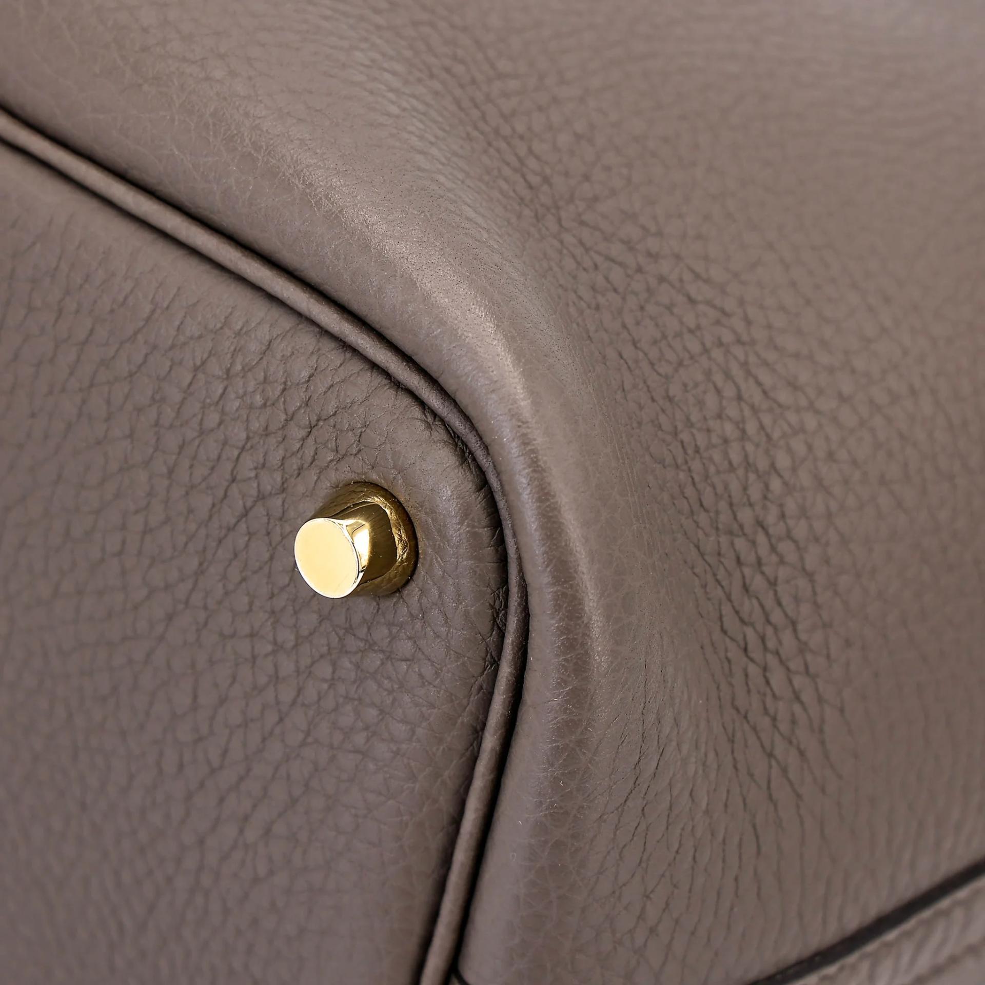 Very Good ( Rank A) HERMÈS Picotin Lock PM Etain (8F) Clemence Gold hardware D (2019) - 11