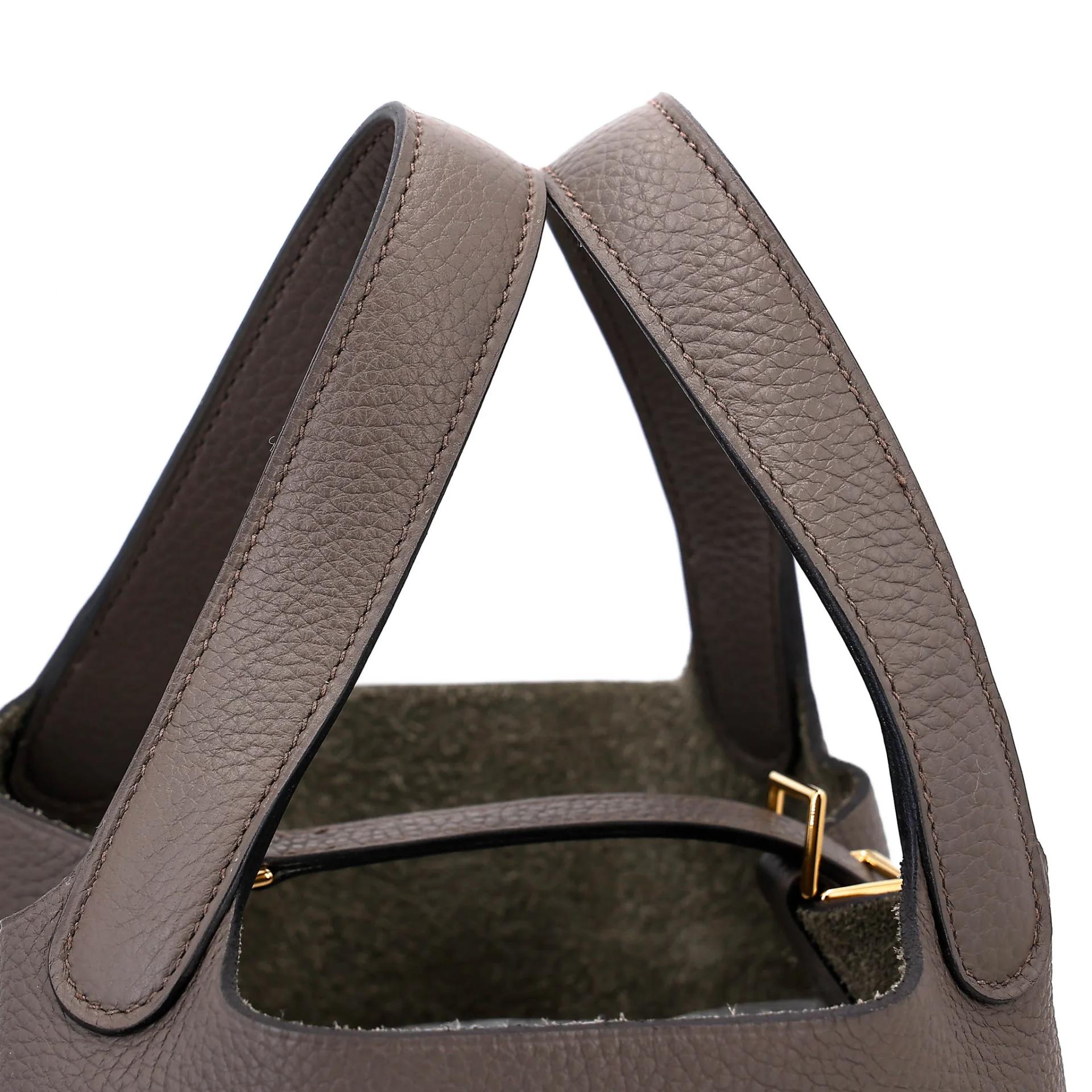 Very Good ( Rank A) HERMÈS Picotin Lock PM Etain (8F) Clemence Gold hardware D (2019) - 3
