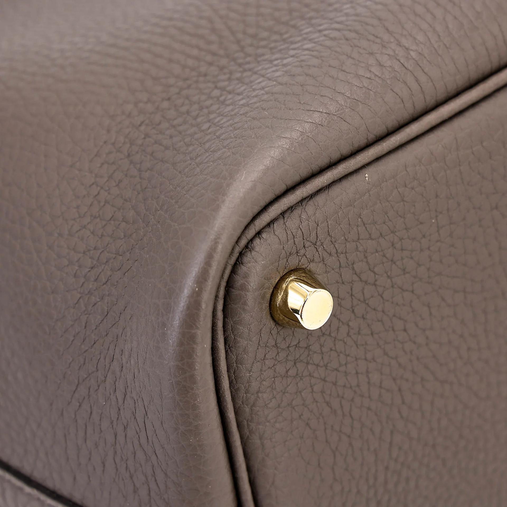 Very Good ( Rank A) HERMÈS Picotin Lock PM Etain (8F) Clemence Gold hardware D (2019) - 14
