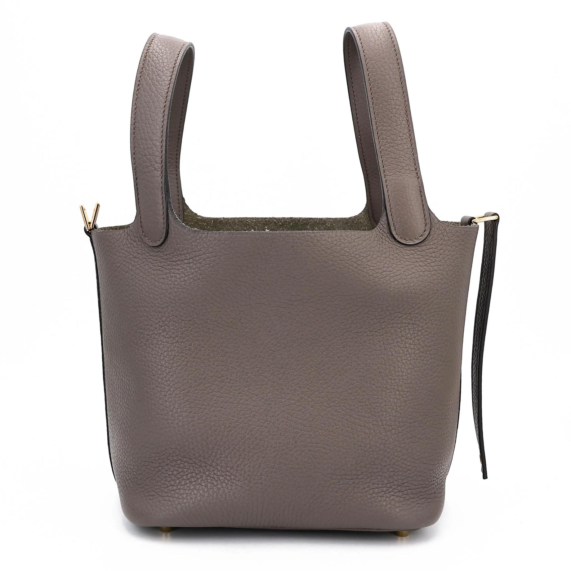 Very Good ( Rank A) HERMÈS Picotin Lock PM Etain (8F) Clemence Gold hardware D (2019) - 8