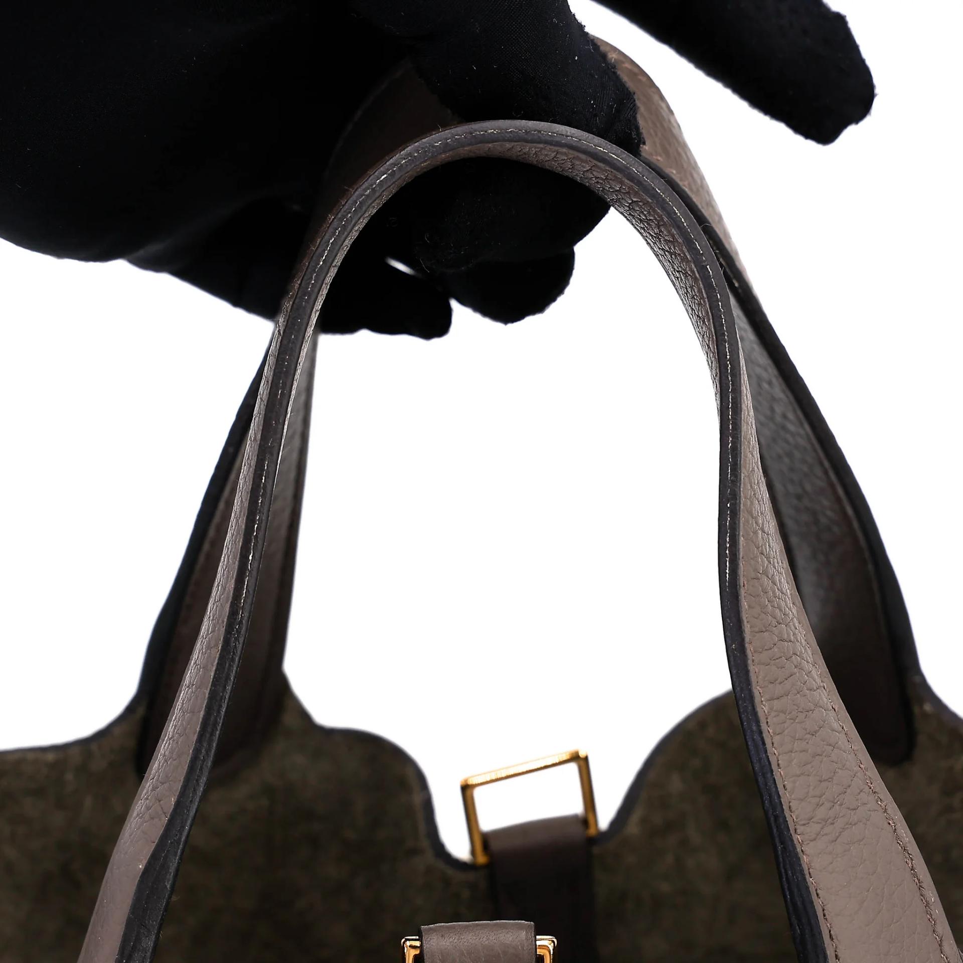 Very Good ( Rank A) HERMÈS Picotin Lock PM Etain (8F) Clemence Gold hardware D (2019) - 5