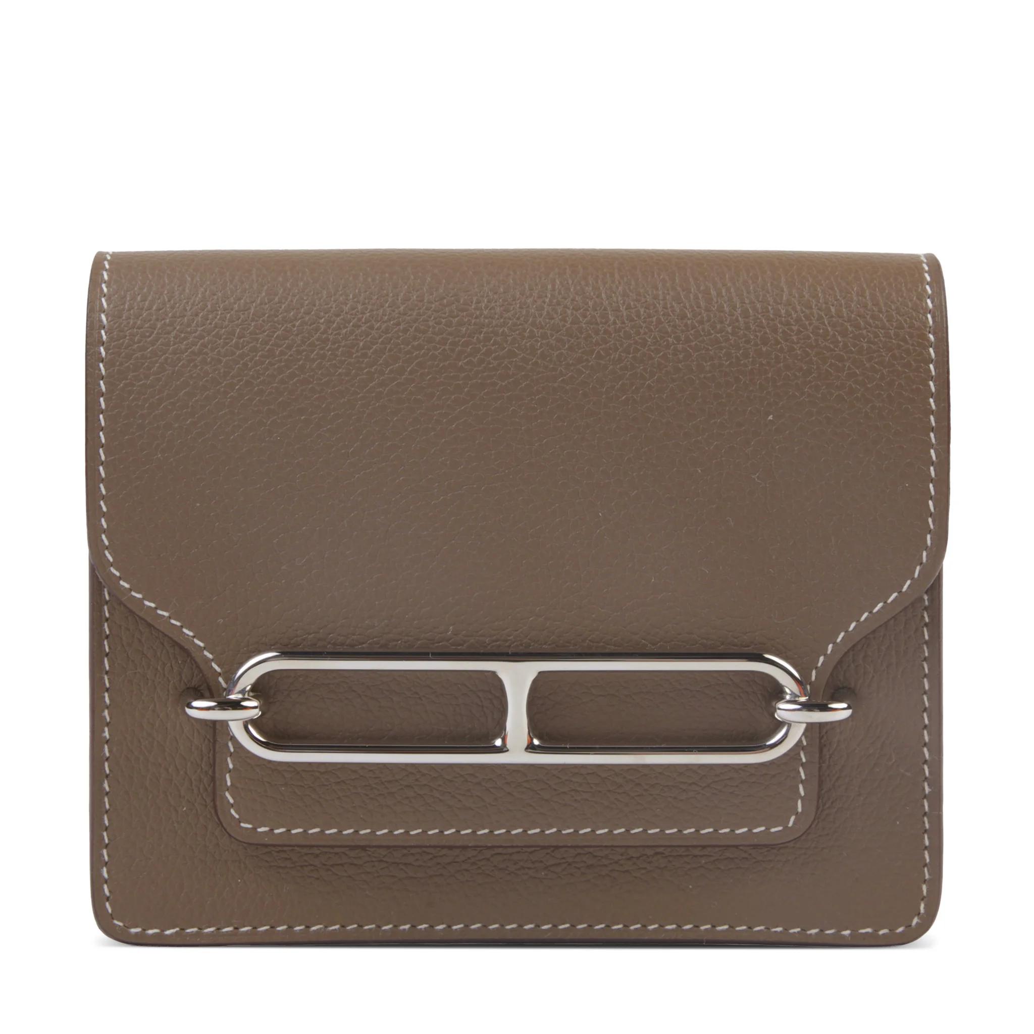 Brand New ( Rank N ) HERMÈS Roulis Slim Etoupe (18) Evercolor Palladium hardware - 1