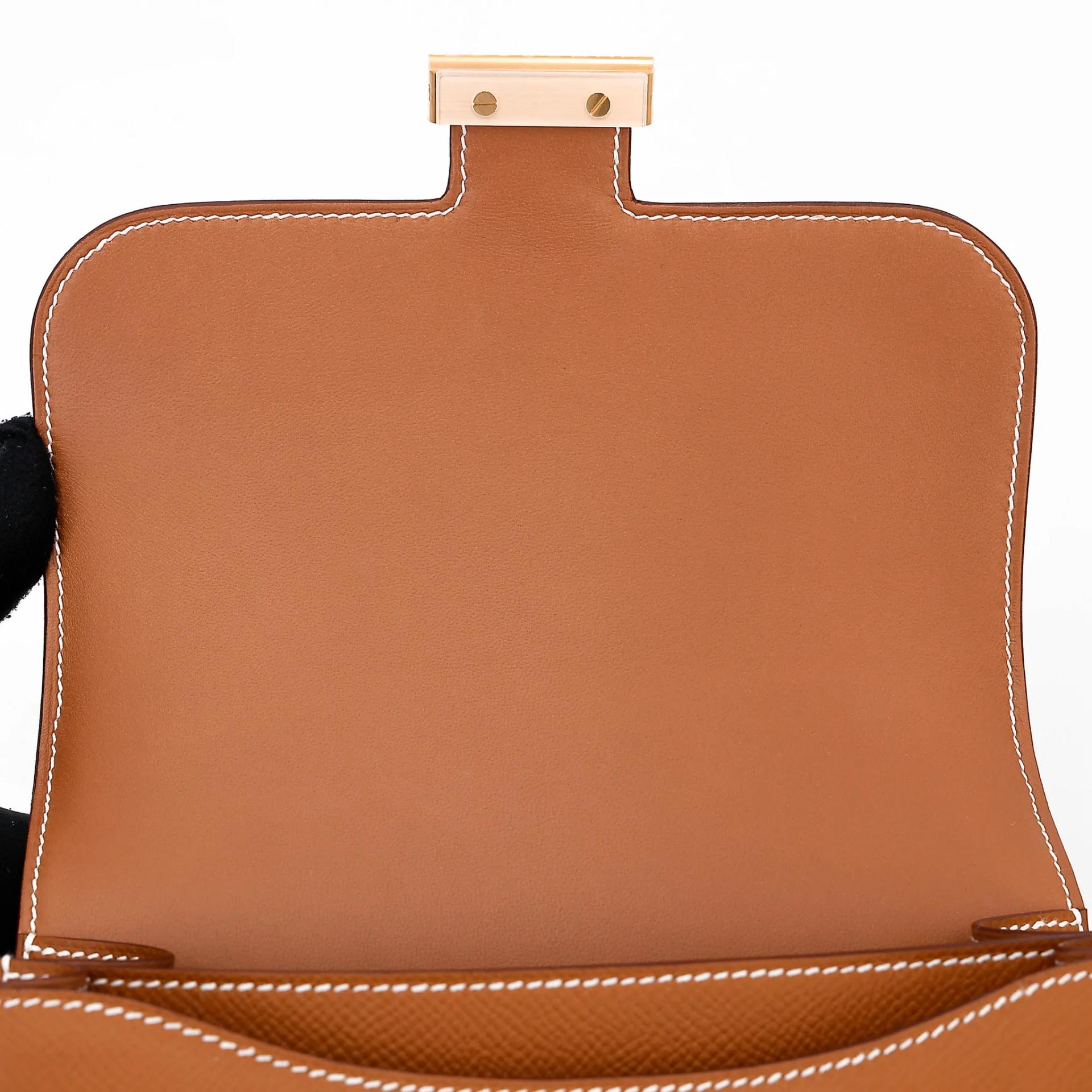 Brand New ( Rank N ) HERMÈS Constance Mini Gold (37) Epsom Gold hardware G (2026) - 11