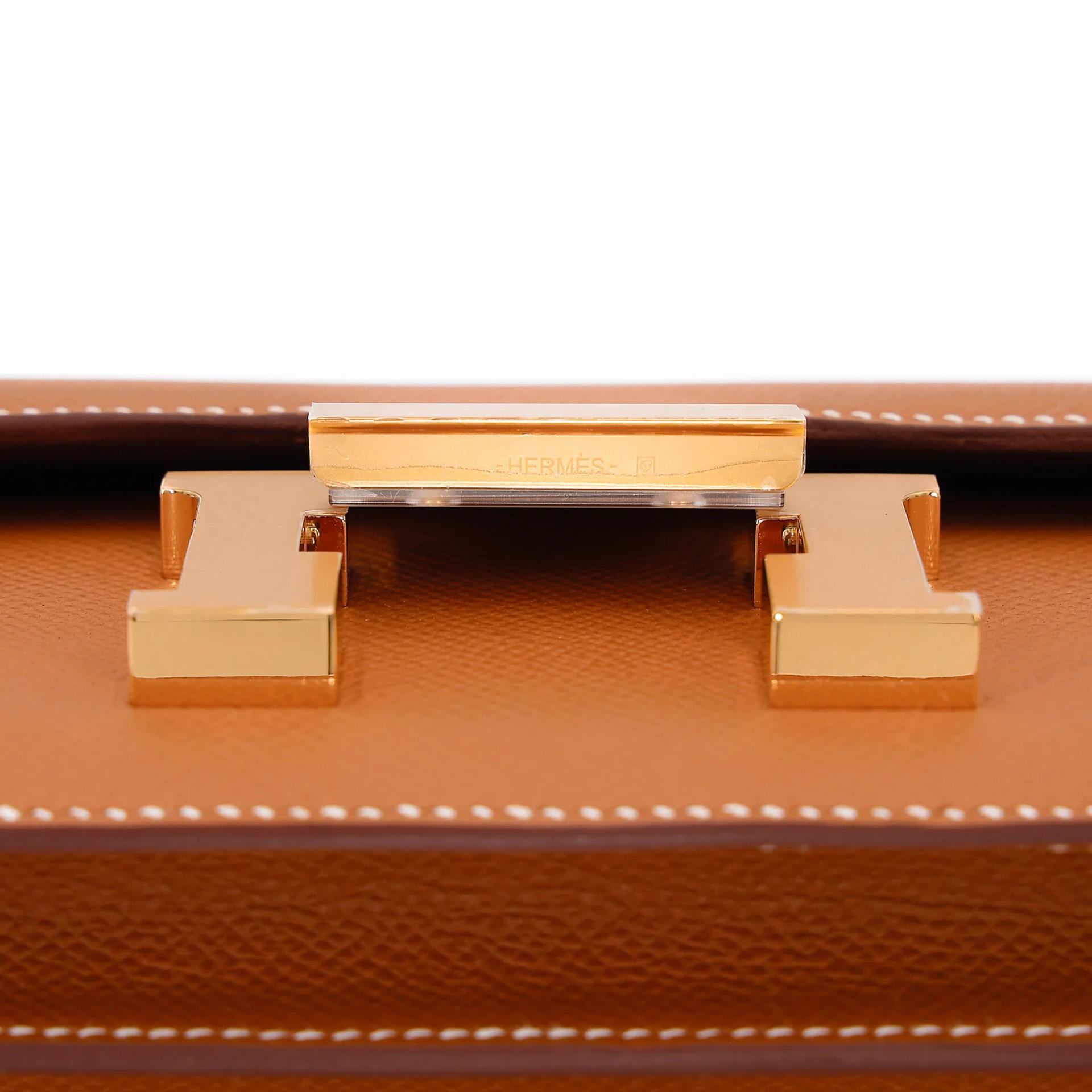 Brand New ( Rank N ) HERMÈS Constance Mini Gold (37) Epsom Gold hardware G (2026) - 9