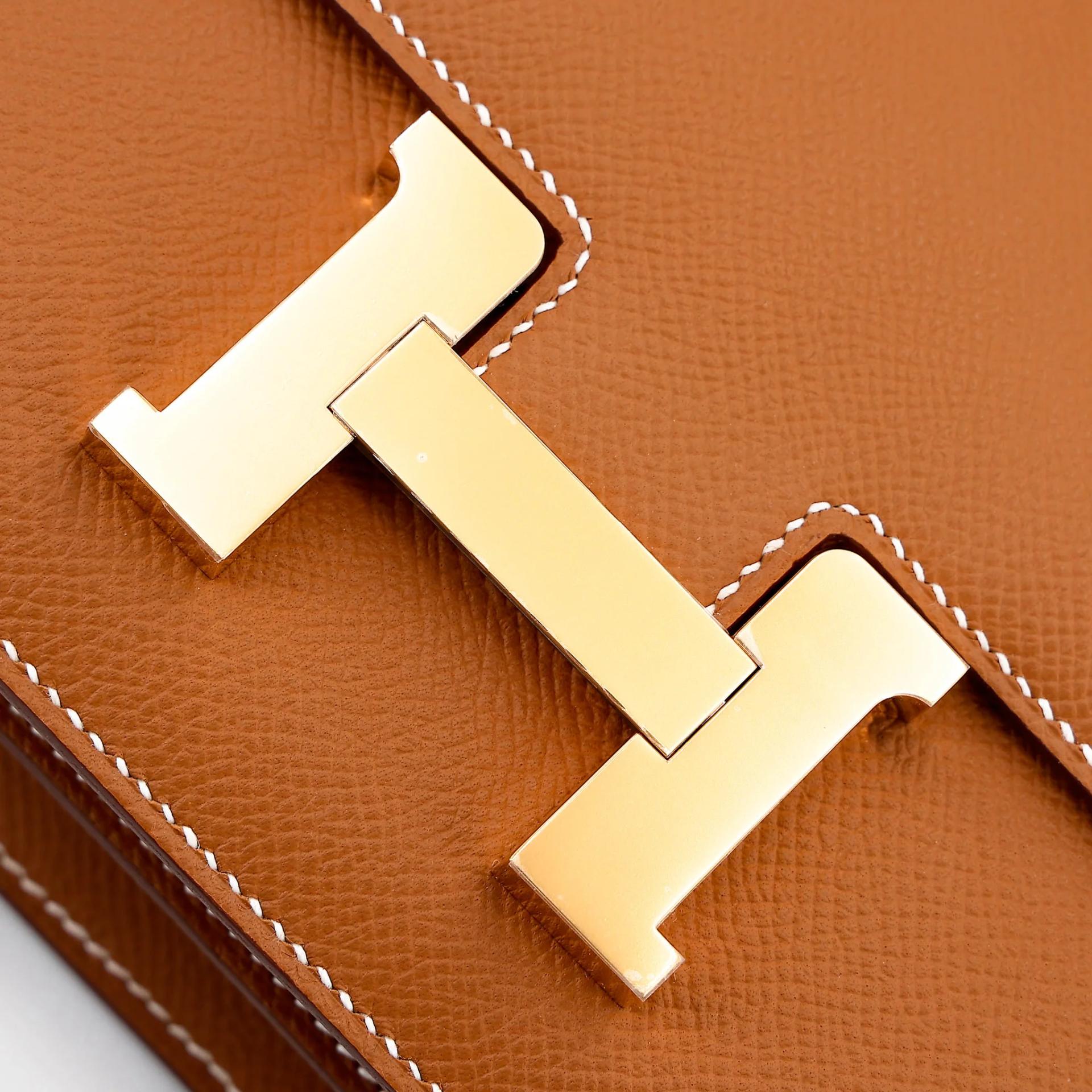Brand New ( Rank N ) HERMÈS Constance Mini Gold (37) Epsom Gold hardware G (2026) - 8