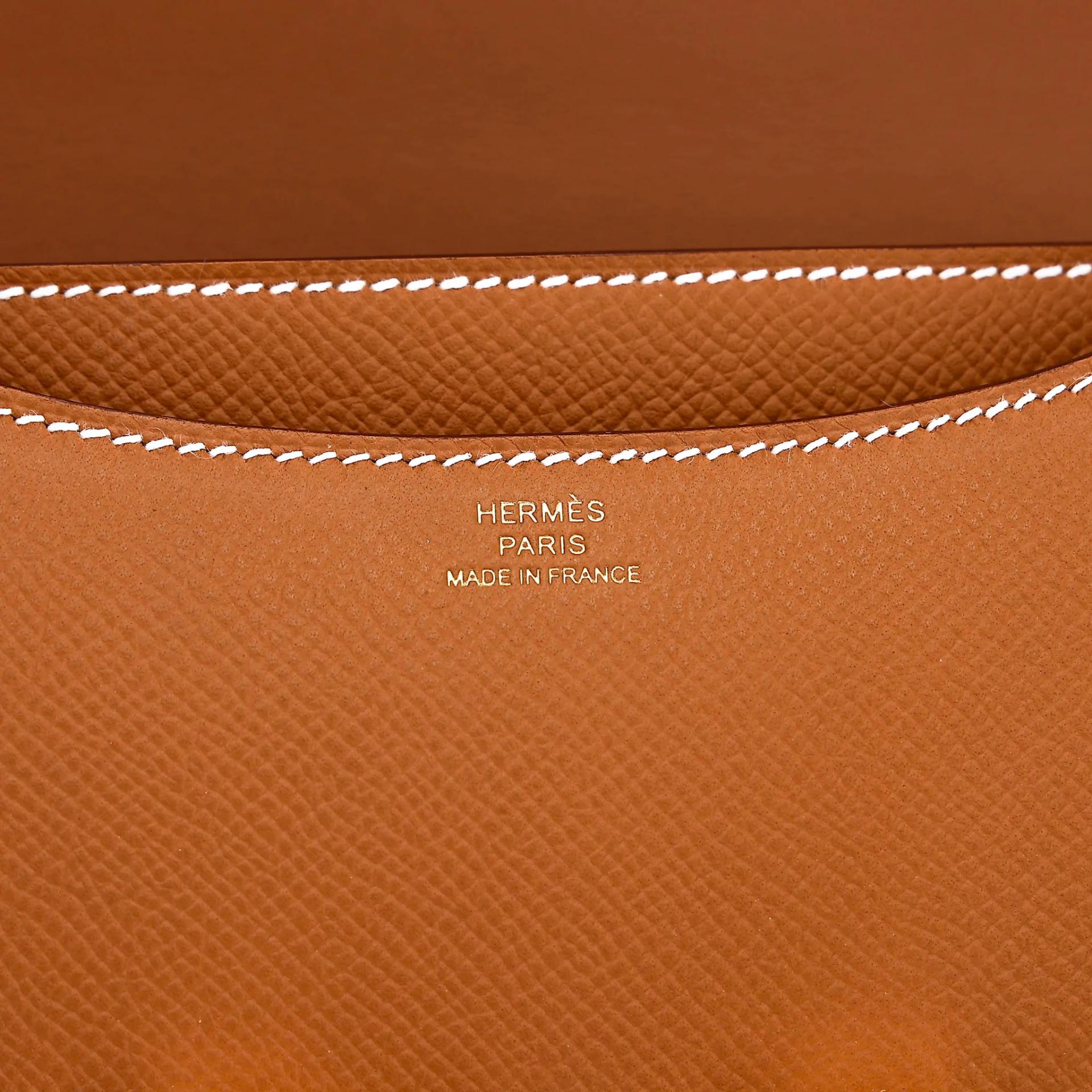 Brand New ( Rank N ) HERMÈS Constance Mini Gold (37) Epsom Gold hardware G (2026) - 12