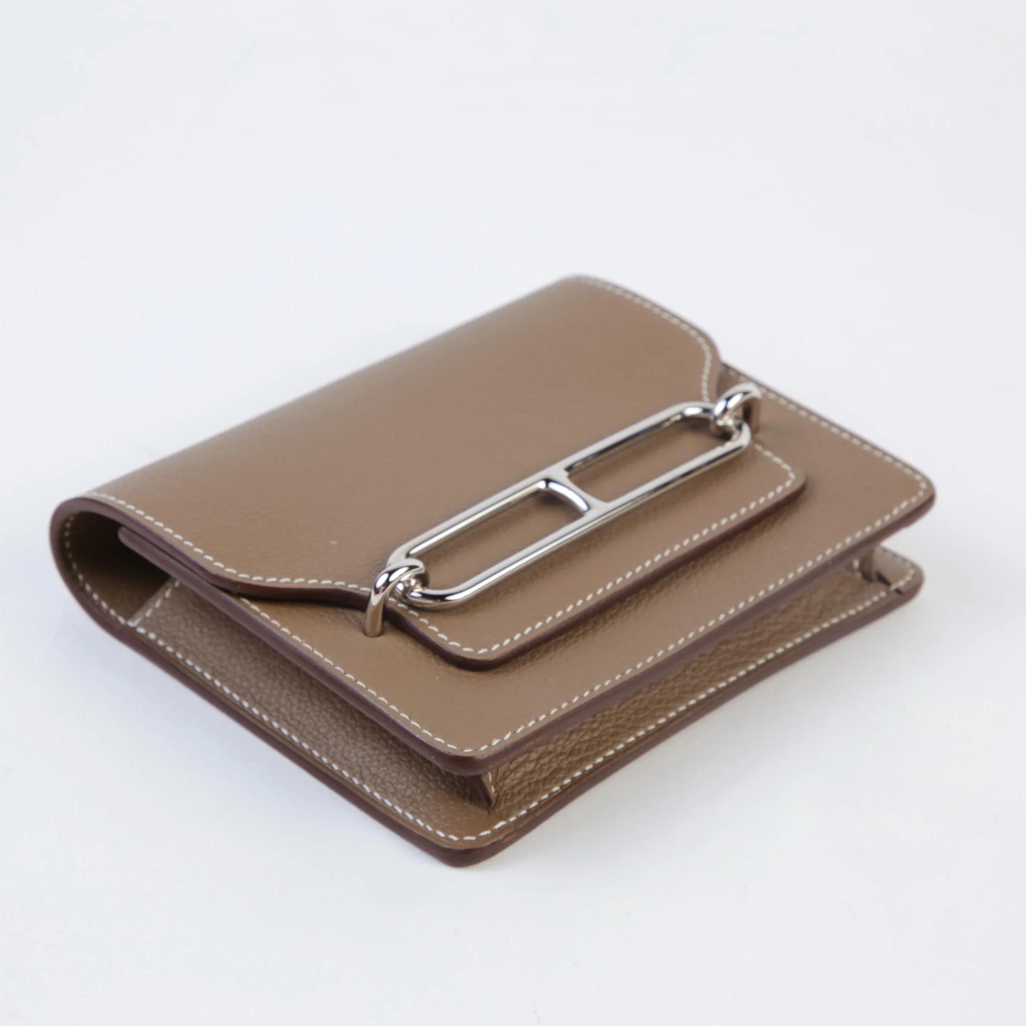 Brand New ( Rank N ) HERMÈS Roulis Slim Etoupe (18) Evercolor Palladium hardware - 3
