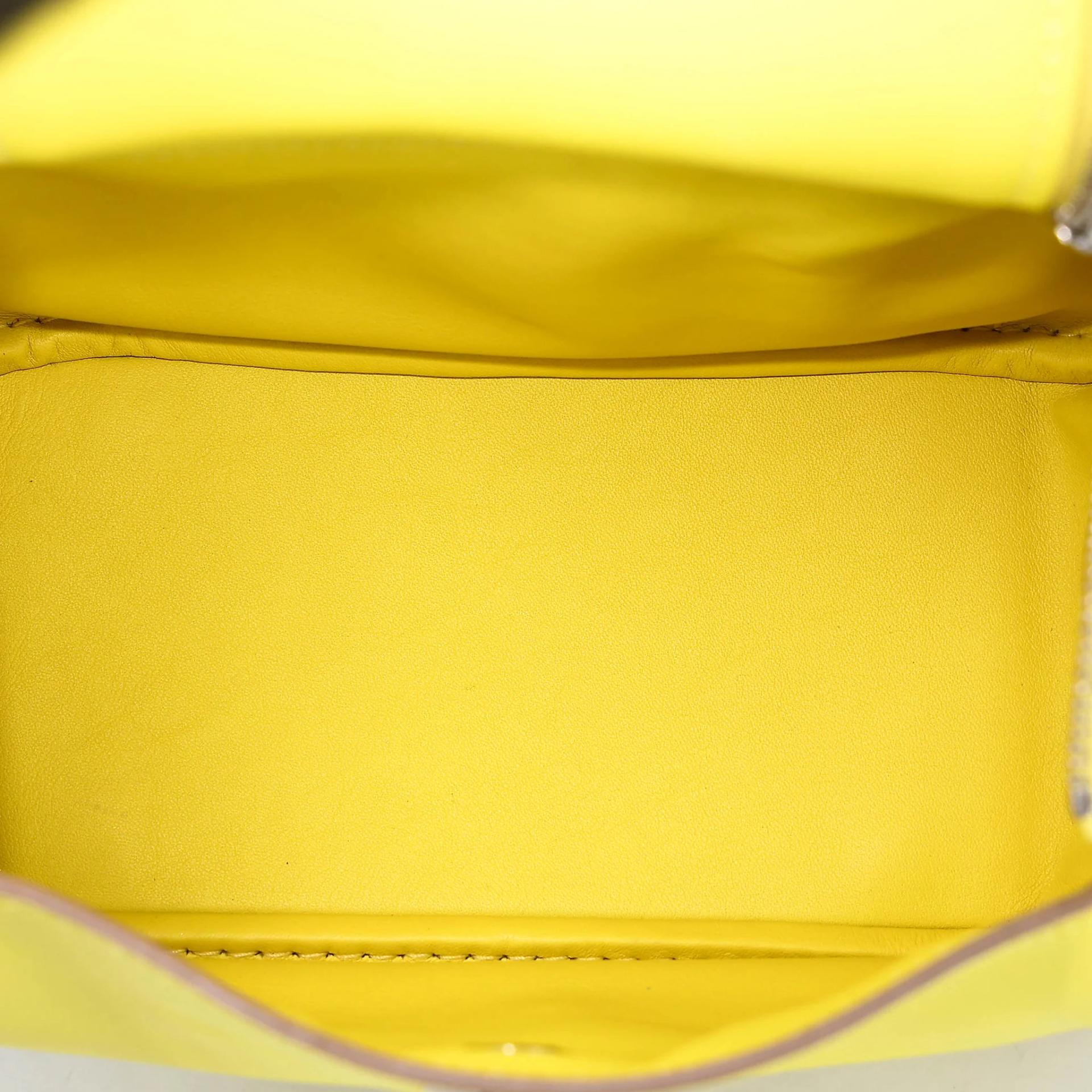 Very Good ( Rank A) HERMÈS Mini Lindy Lime (9R) Swift Palladium hardware Y (2020) - 23
