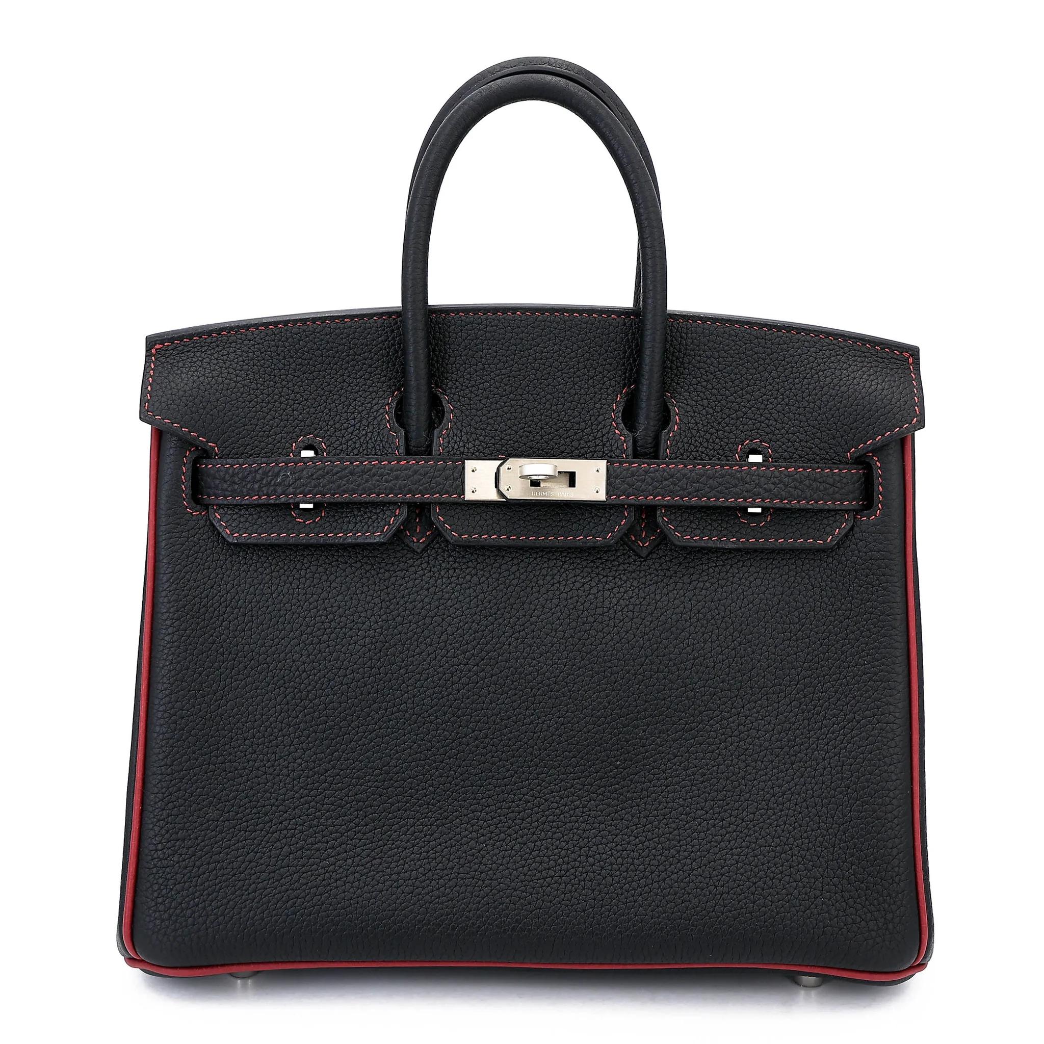 Birkin 25 HSS Noir (89) Rouge Grenat (K1)