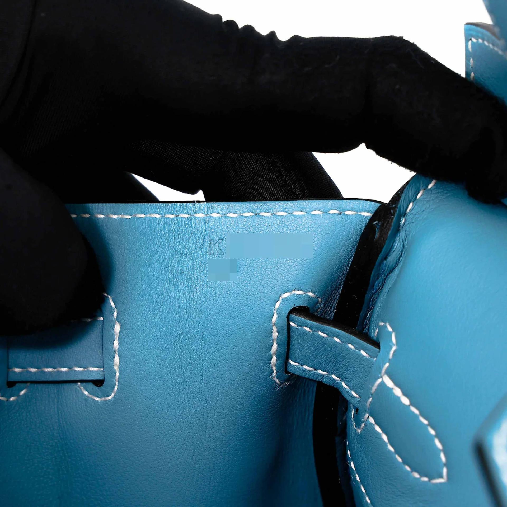 Brand New ( Rank N ) HERMÈS Birkin 25 Bleu Jean (75) Swift Palladium hardware K (2025) - 15