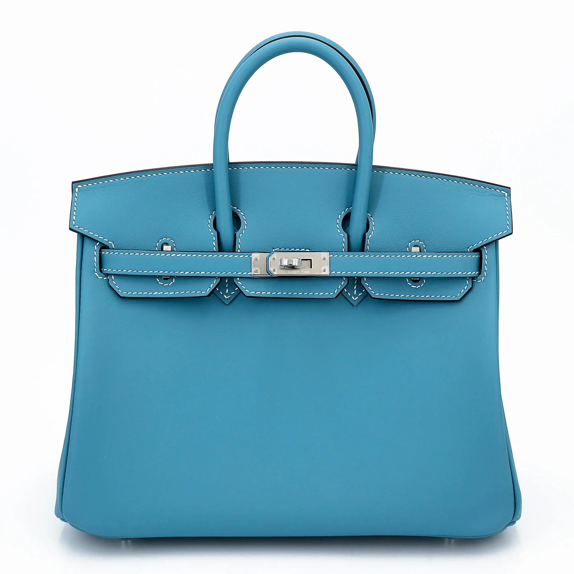 Brand New ( Rank N ) HERMÈS Birkin 25 Bleu Jean (75) Swift Palladium hardware K (2025) - 1