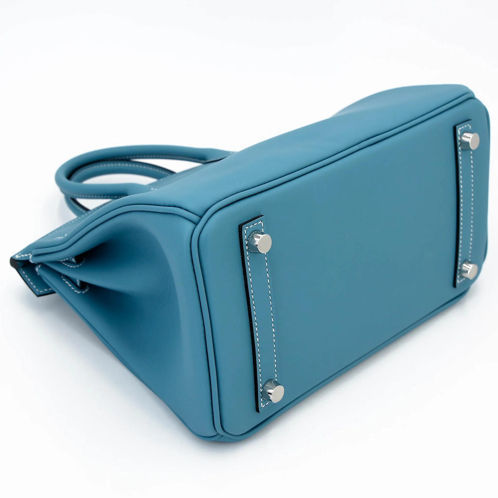 Brand New ( Rank N ) HERMÈS Birkin 25 Bleu Jean (75) Swift Palladium hardware K (2025) - 7