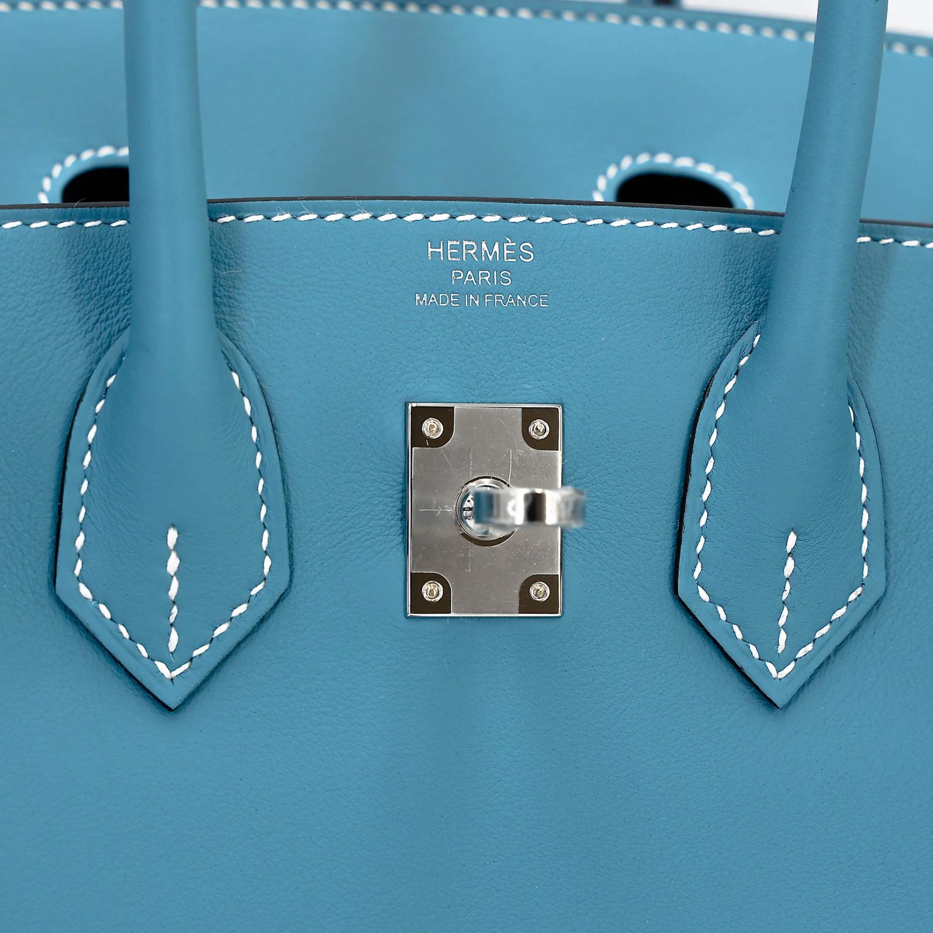 Brand New ( Rank N ) HERMÈS Birkin 25 Bleu Jean (75) Swift Palladium hardware K (2025) - 11