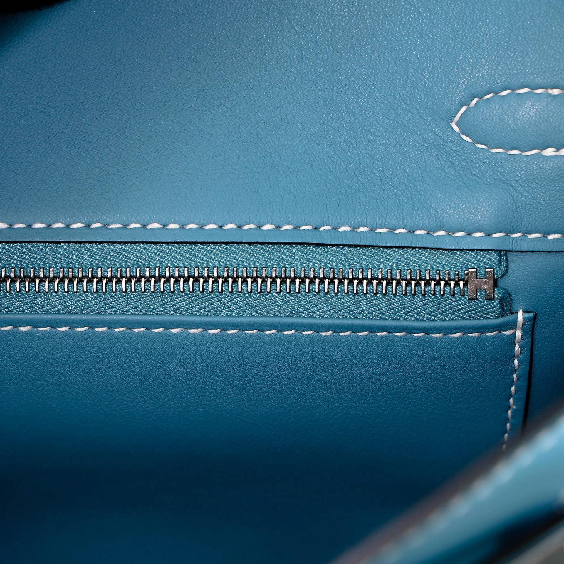 Brand New ( Rank N ) HERMÈS Birkin 25 Bleu Jean (75) Swift Palladium hardware K (2025) - 12