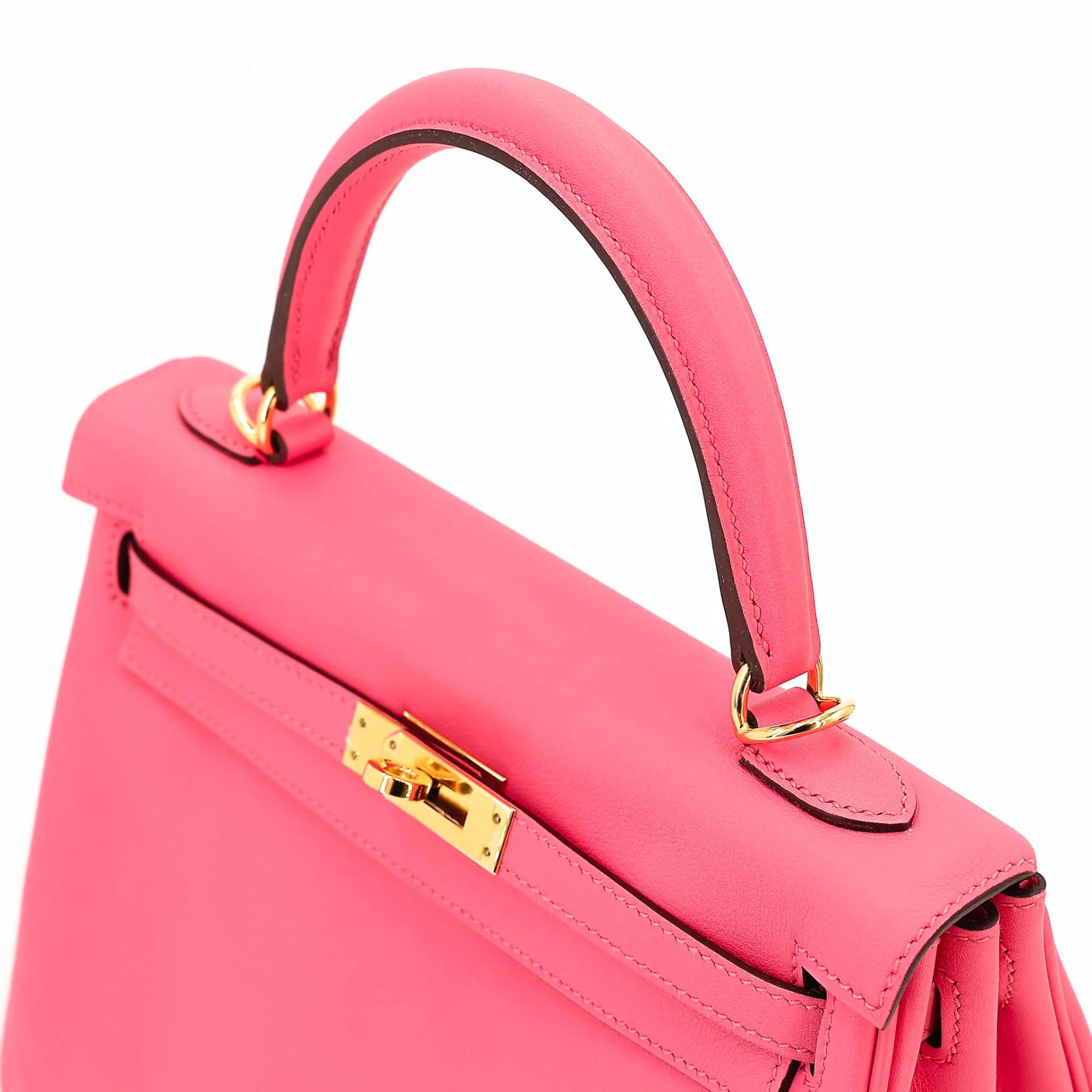 Unused ( Rank NS ) HERMÈS Kelly 25 Rose Azalee (8W) Swift Gold hardware A (2017) - 3