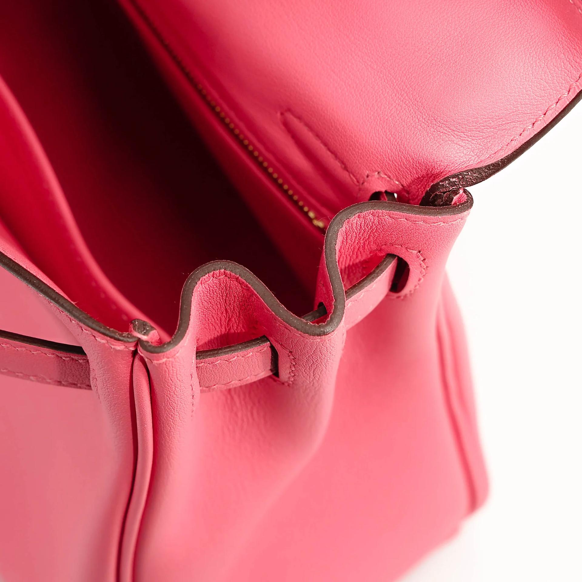 Unused ( Rank NS ) HERMÈS Kelly 25 Rose Azalee (8W) Swift Gold hardware A (2017) - 20