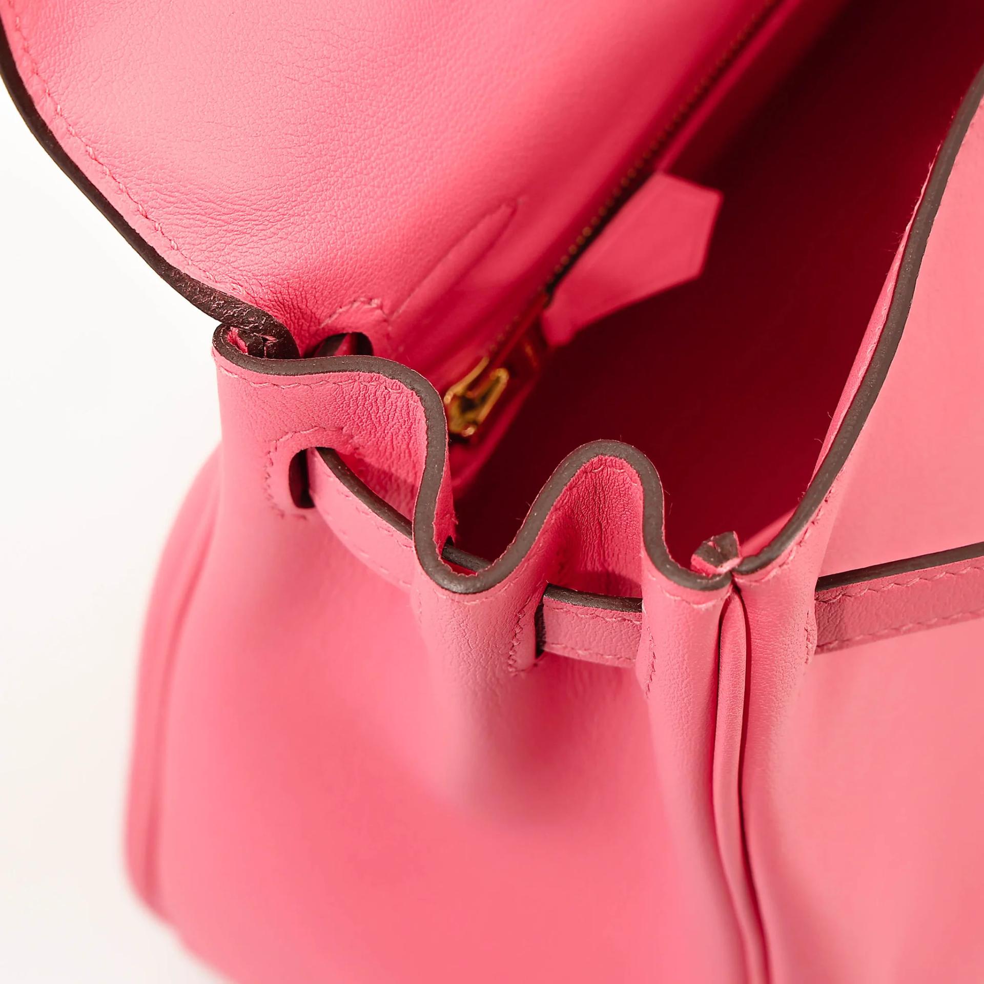 Unused ( Rank NS ) HERMÈS Kelly 25 Rose Azalee (8W) Swift Gold hardware A (2017) - 21