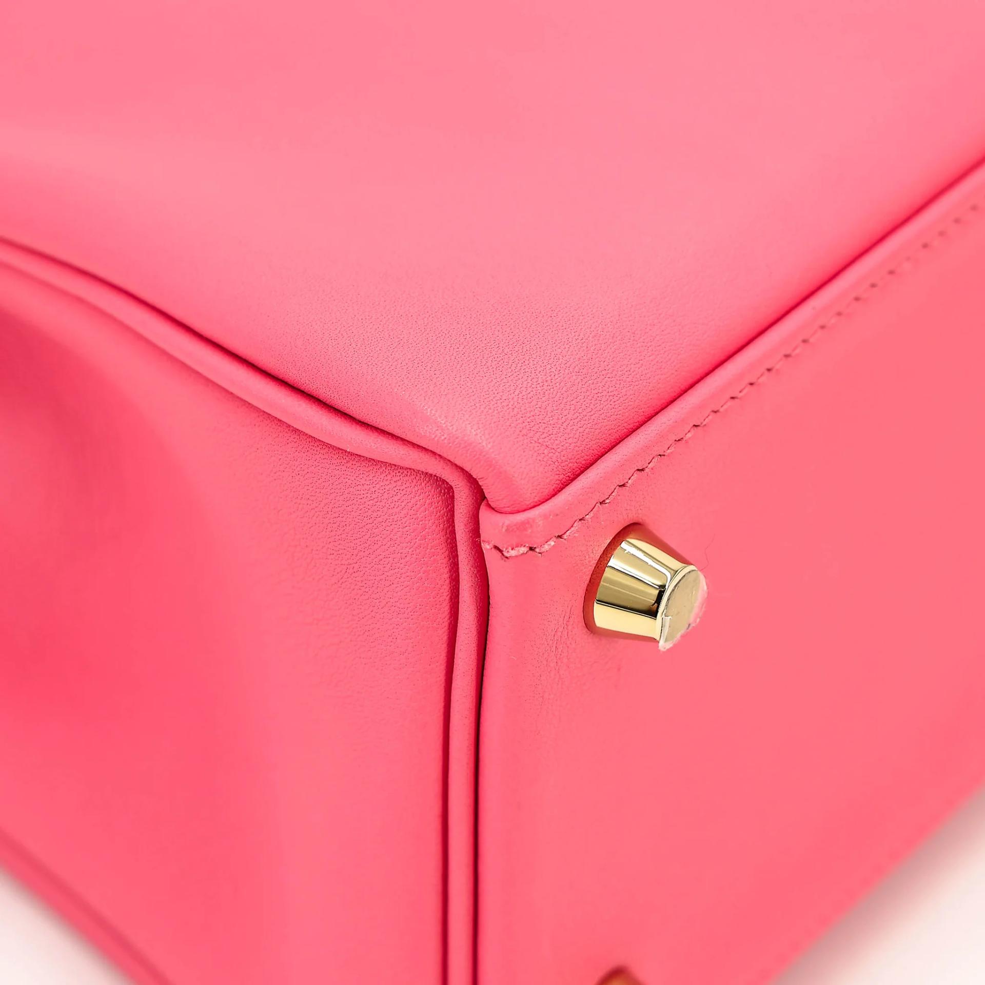 Unused ( Rank NS ) HERMÈS Kelly 25 Rose Azalee (8W) Swift Gold hardware A (2017) - 11