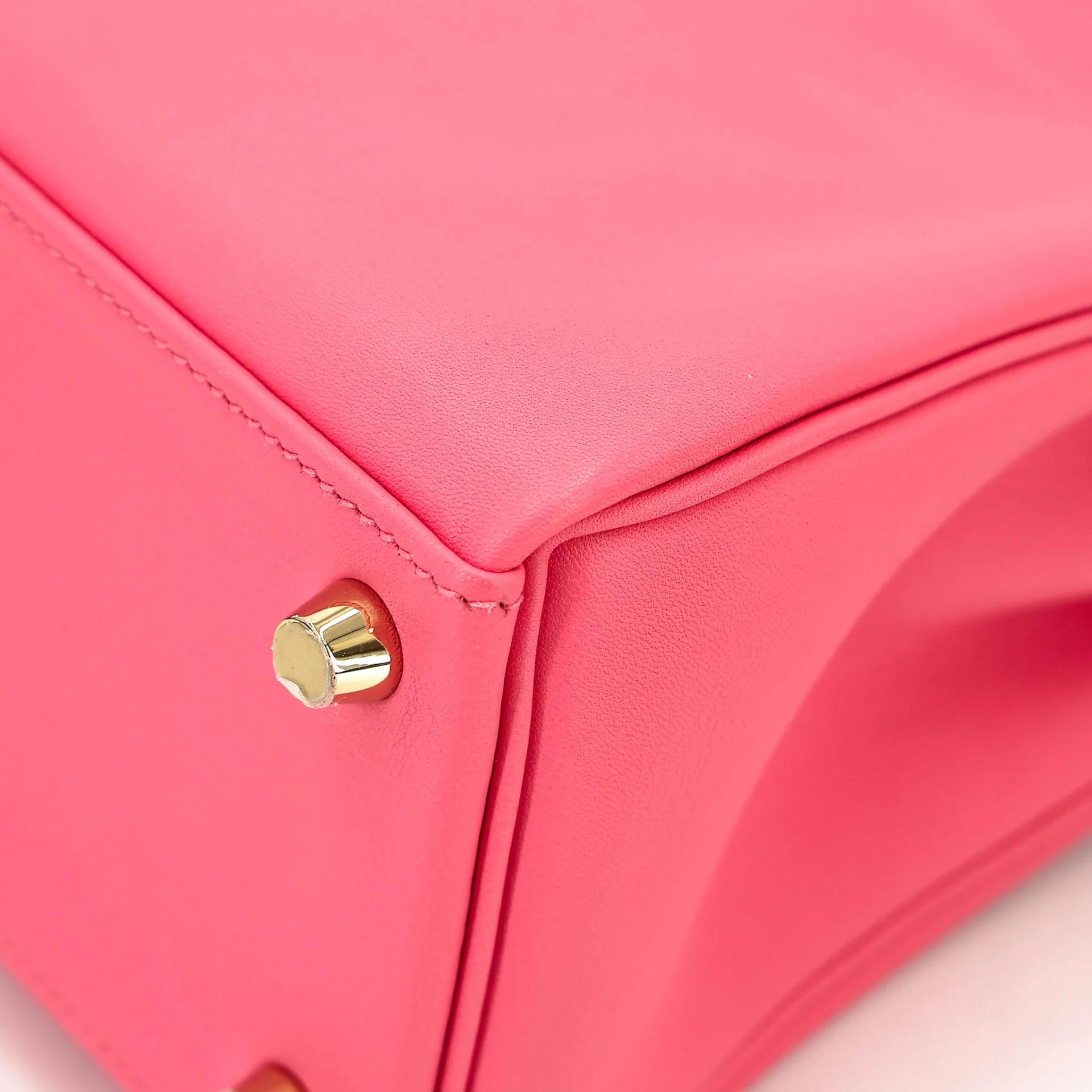 Unused ( Rank NS ) HERMÈS Kelly 25 Rose Azalee (8W) Swift Gold hardware A (2017) - 10