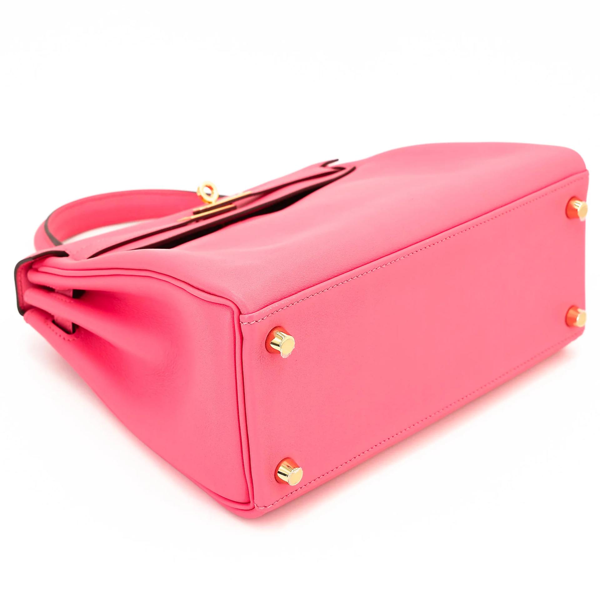 Unused ( Rank NS ) HERMÈS Kelly 25 Rose Azalee (8W) Swift Gold hardware A (2017) - 5