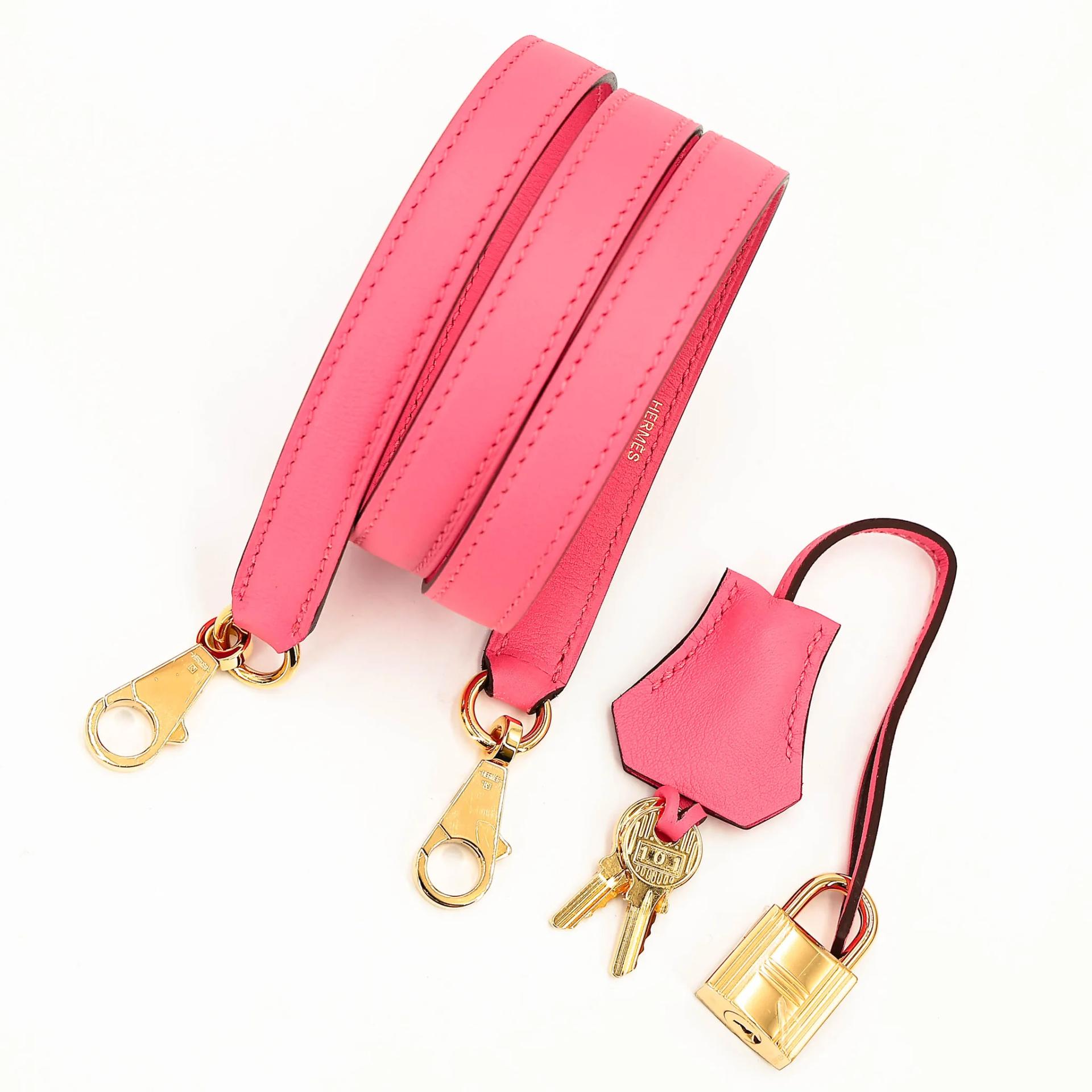 Unused ( Rank NS ) HERMÈS Kelly 25 Rose Azalee (8W) Swift Gold hardware A (2017) - 24
