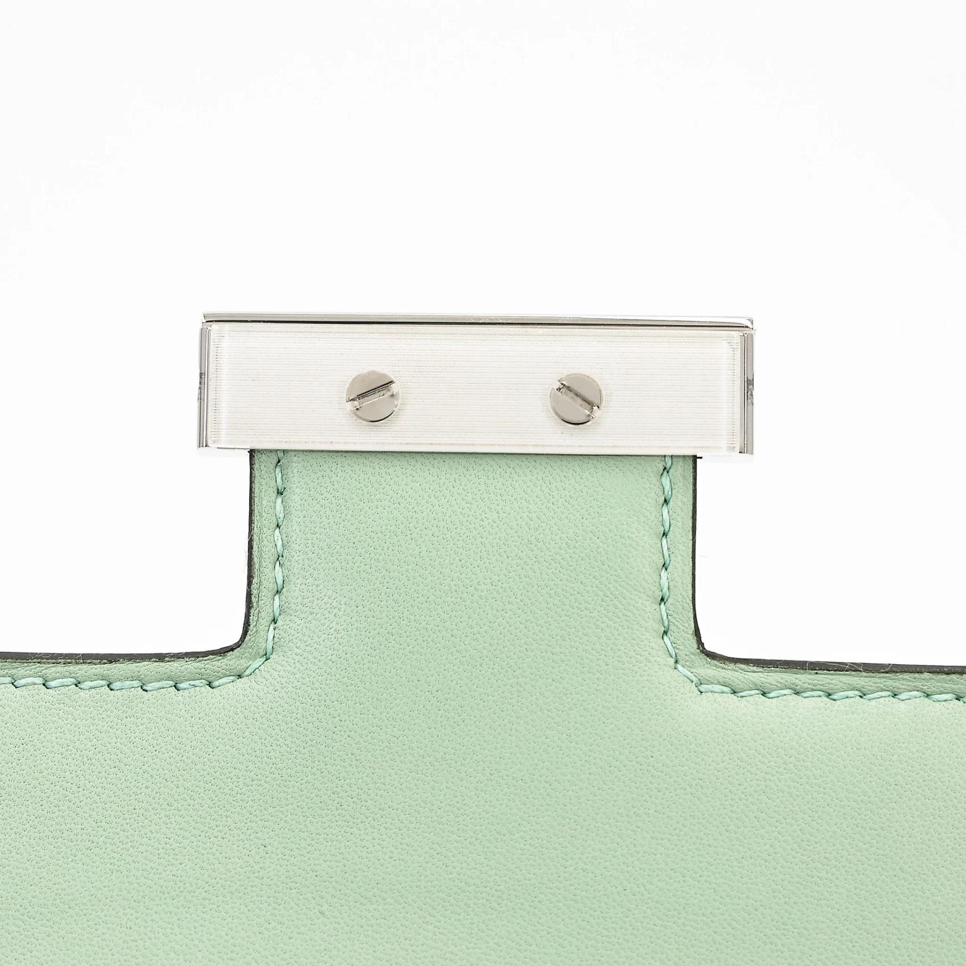 Excellent ( Rank SA ) HERMÈS Constance 24 Vert d’Eau (6U) Matte Alligator Palladium hardware C (2018) - 16