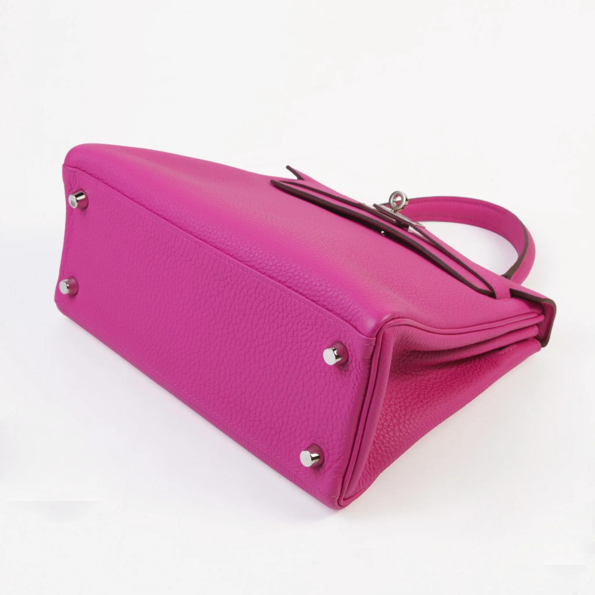 Very Good ( Rank A) HERMÈS Kelly 25 Magnolia (9I) Togo Palladium hardware C (2018) - 5
