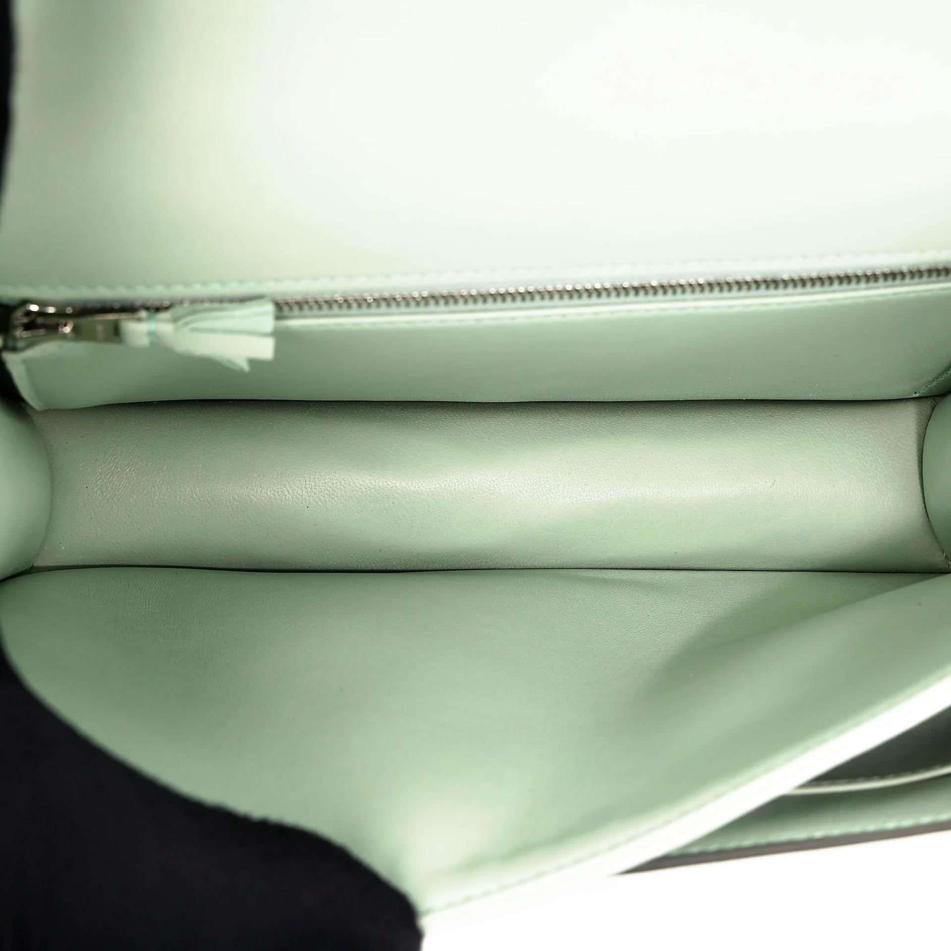 Excellent ( Rank SA ) HERMÈS Constance 24 Vert d’Eau (6U) Matte Alligator Palladium hardware C (2018) - 28