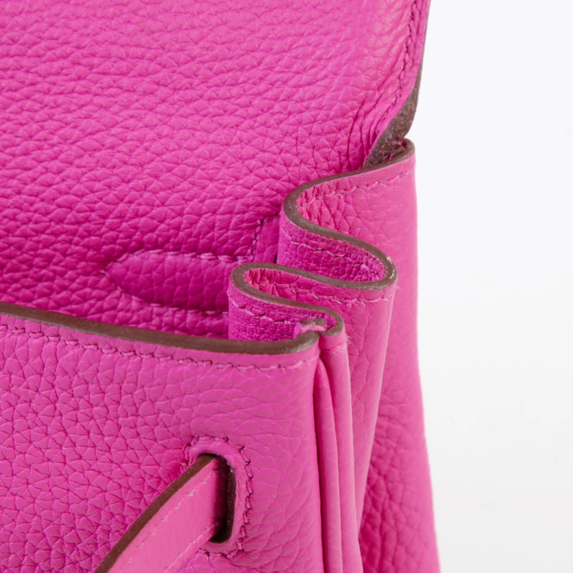 Very Good ( Rank A) HERMÈS Kelly 25 Magnolia (9I) Togo Palladium hardware C (2018) - 11