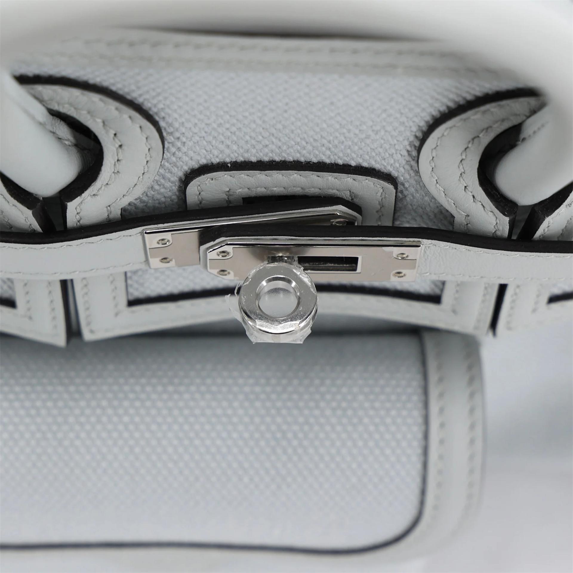 Brand New ( Rank N ) HERMÈS Limited Edition Birkin Cargo 25 Gris Platine (N4) Toile H canvas Swift Palladium hardware K (2025) - 9