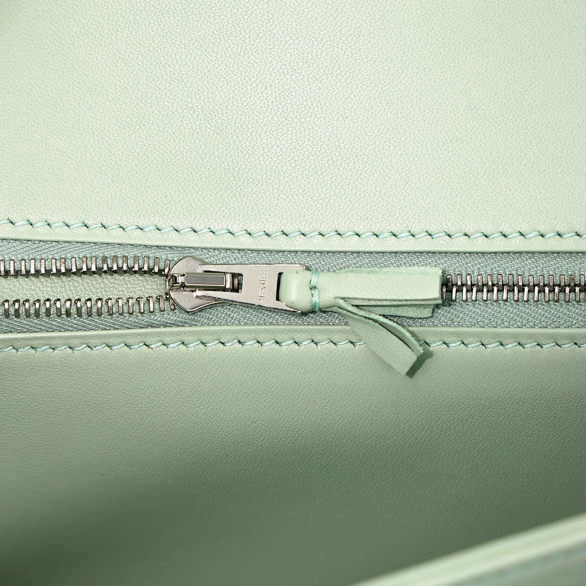 Excellent ( Rank SA ) HERMÈS Constance 24 Vert d’Eau (6U) Matte Alligator Palladium hardware C (2018) - 22