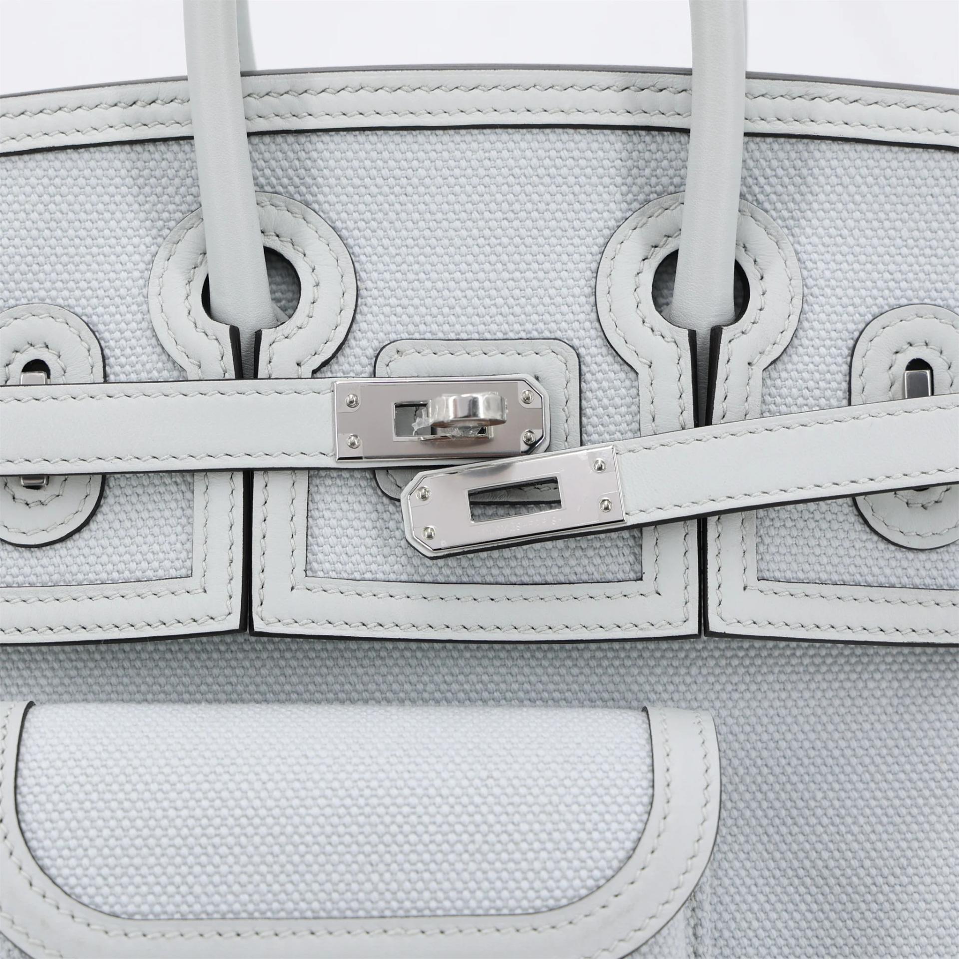Brand New ( Rank N ) HERMÈS Limited Edition Birkin Cargo 25 Gris Platine (N4) Toile H canvas Swift Palladium hardware K (2025) - 8