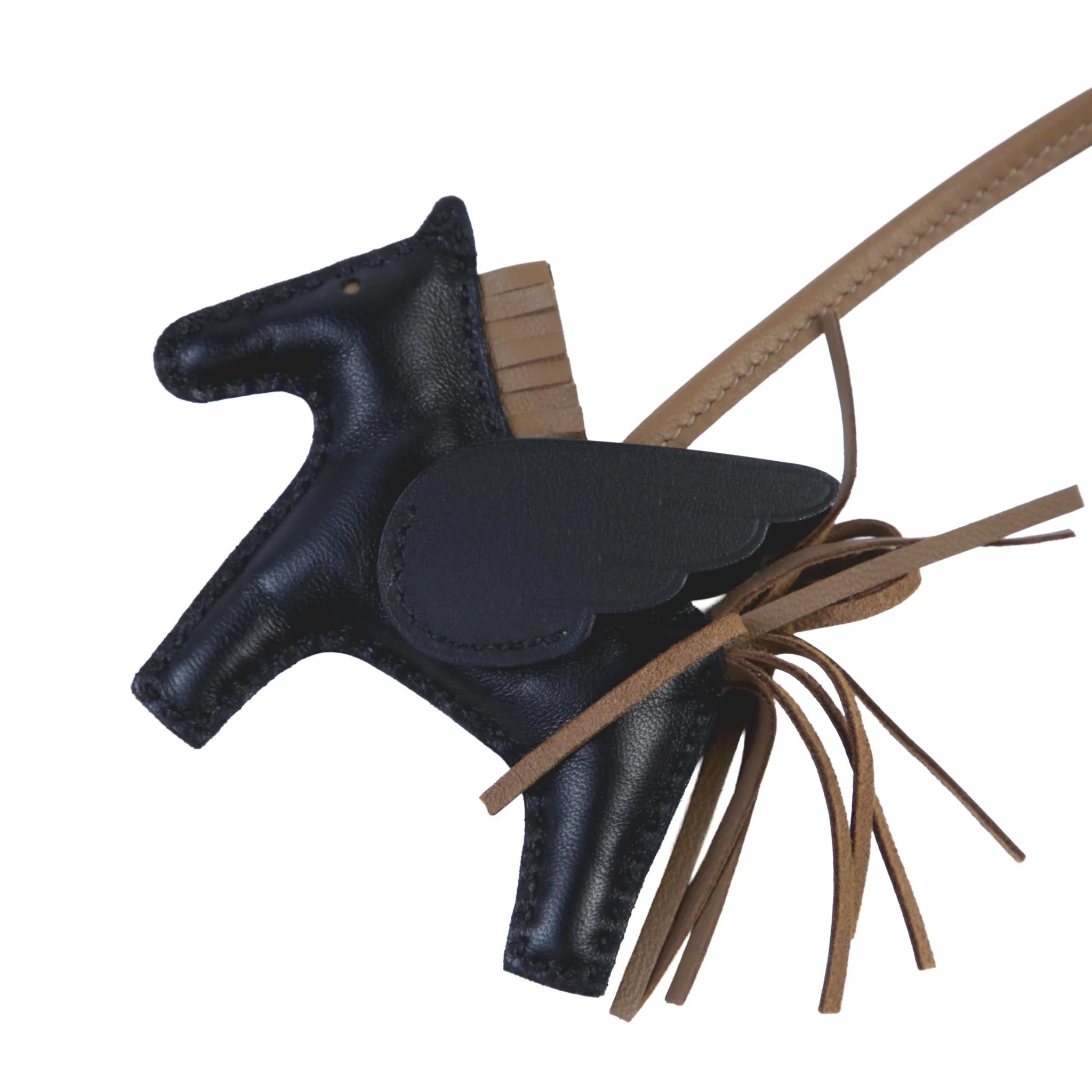 Very Good ( Rank A) HERMÈS Rodeo Pegase PM Noir (89) Etoupe (18) Agneau Milo W (2024) - 3