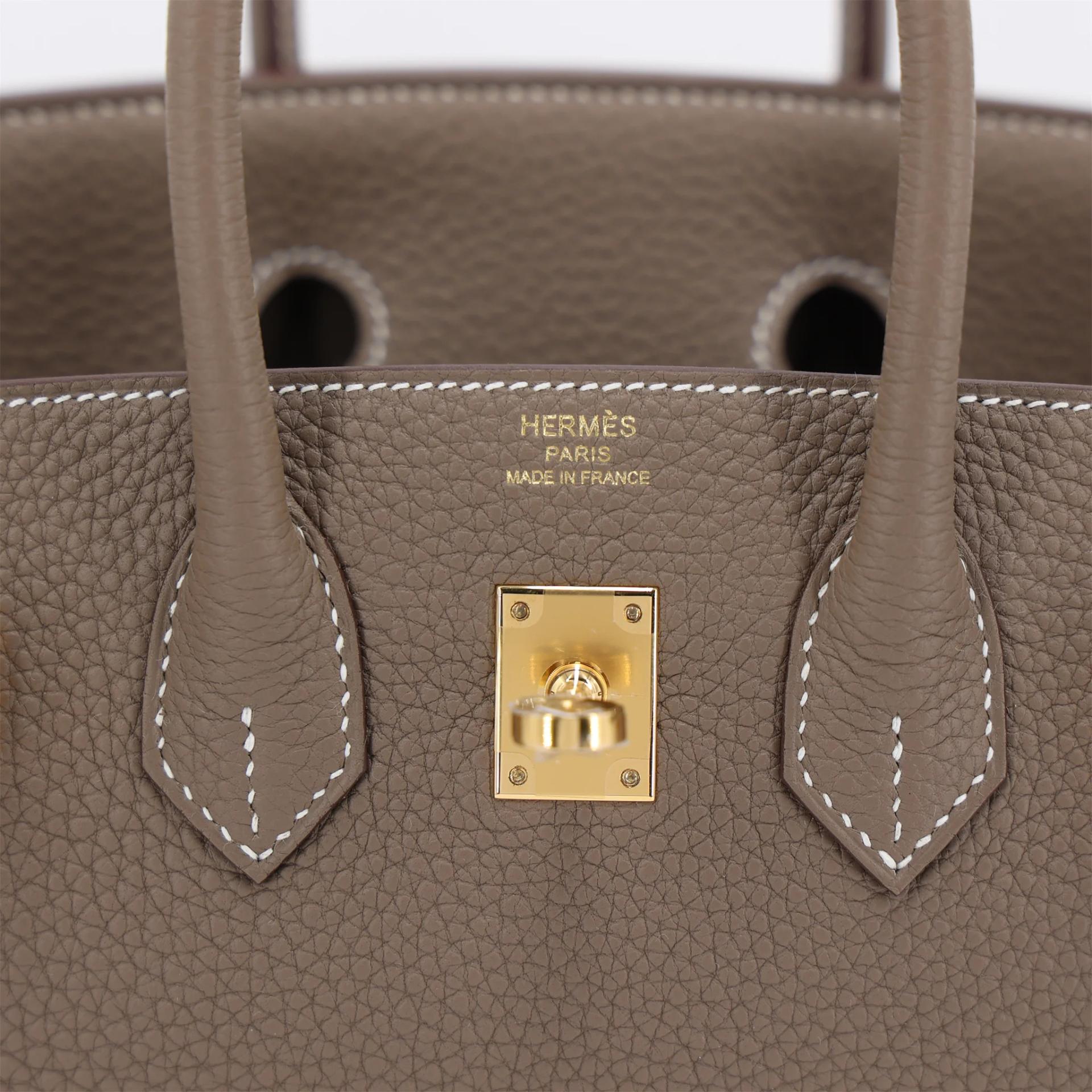 Brand New ( Rank N ) HERMÈS Birkin 25 Etoupe (18) Togo Gold hardware K (2025) - 10