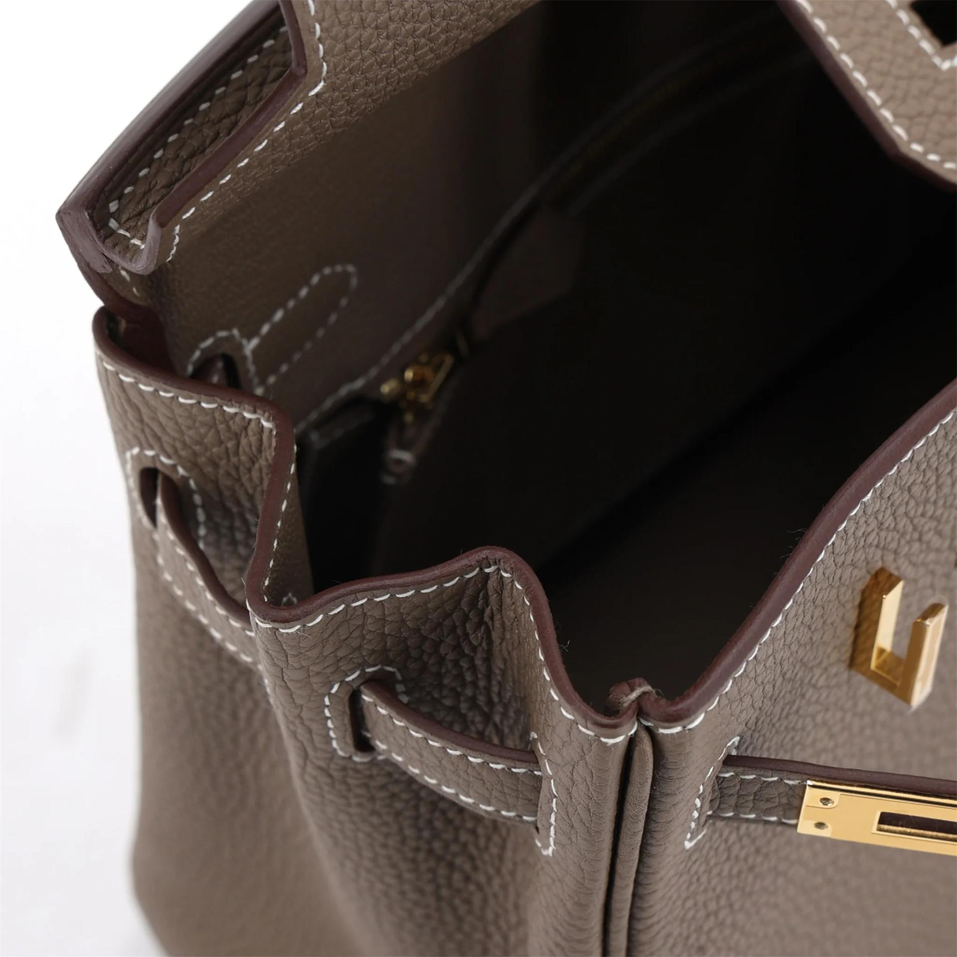 Brand New ( Rank N ) HERMÈS Birkin 25 Etoupe (18) Togo Gold hardware K (2025) - 12