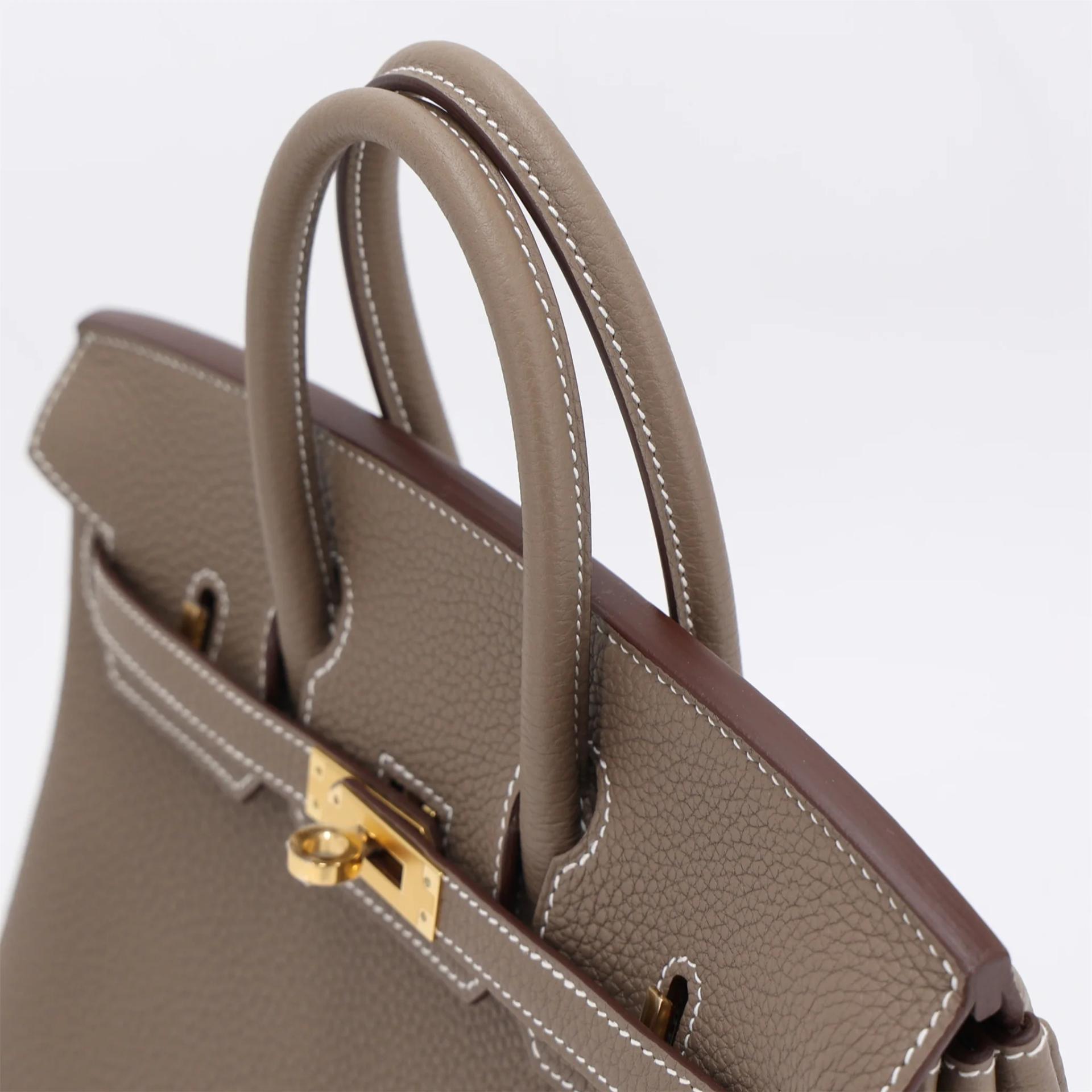 Brand New ( Rank N ) HERMÈS Birkin 25 Etoupe (18) Togo Gold hardware K (2025) - 3