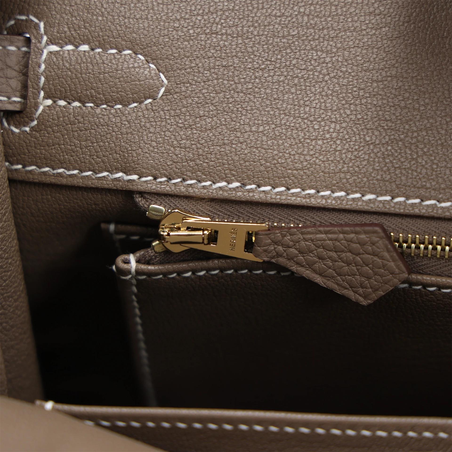 Brand New ( Rank N ) HERMÈS Birkin 25 Etoupe (18) Togo Gold hardware K (2025) - 14