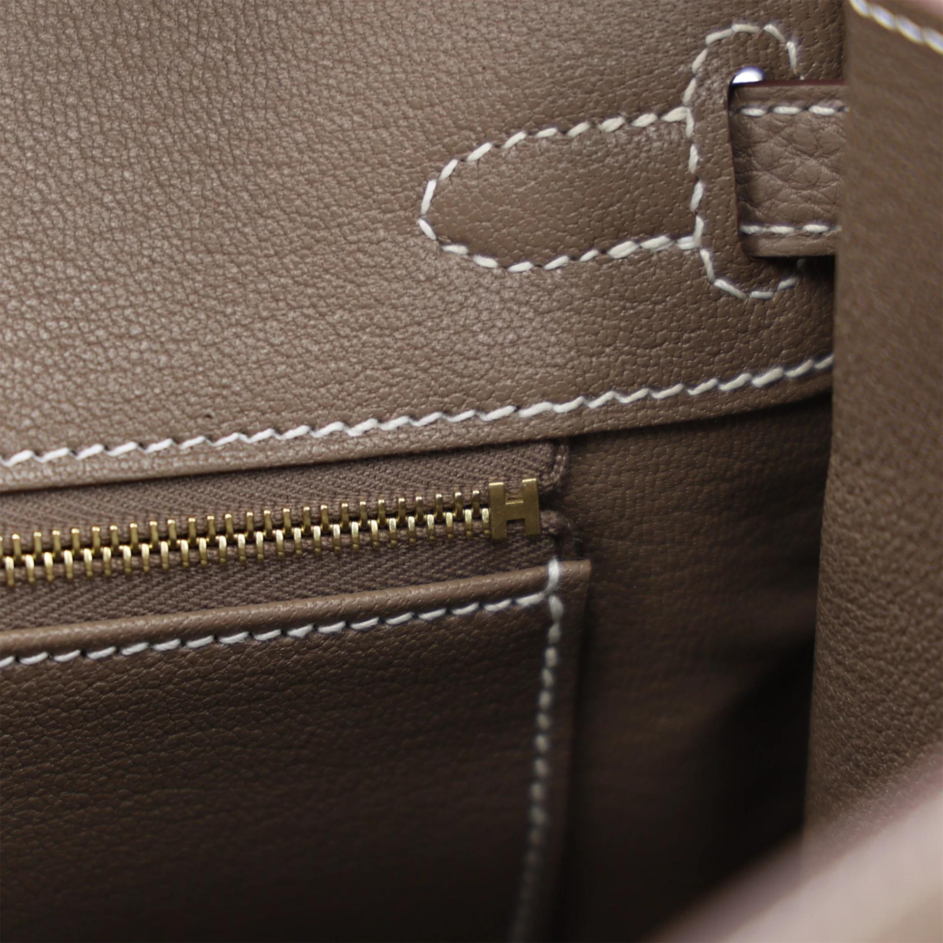 Brand New ( Rank N ) HERMÈS Birkin 25 Etoupe (18) Togo Gold hardware K (2025) - 15