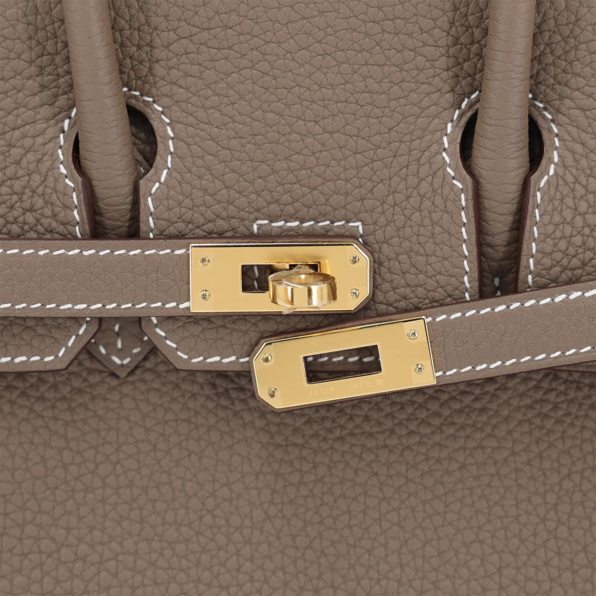 Brand New ( Rank N ) HERMÈS Birkin 25 Etoupe (18) Togo Gold hardware K (2025) - 8