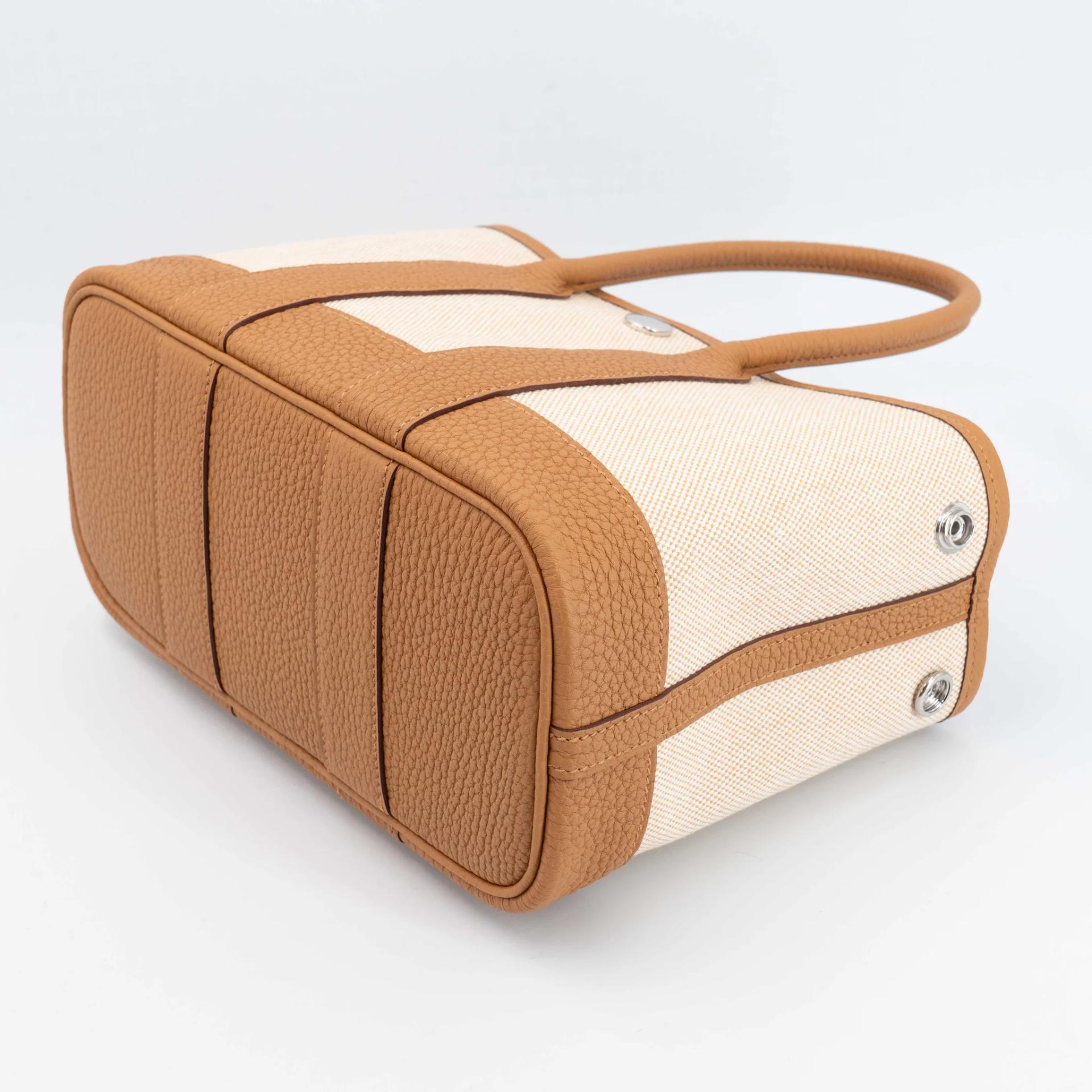 Brand New ( Rank N ) HERMÈS Neo Garden Party 23 Sesame (2S) Negonda Toile H Viking canvas Palladium hardware G (2026) - 9